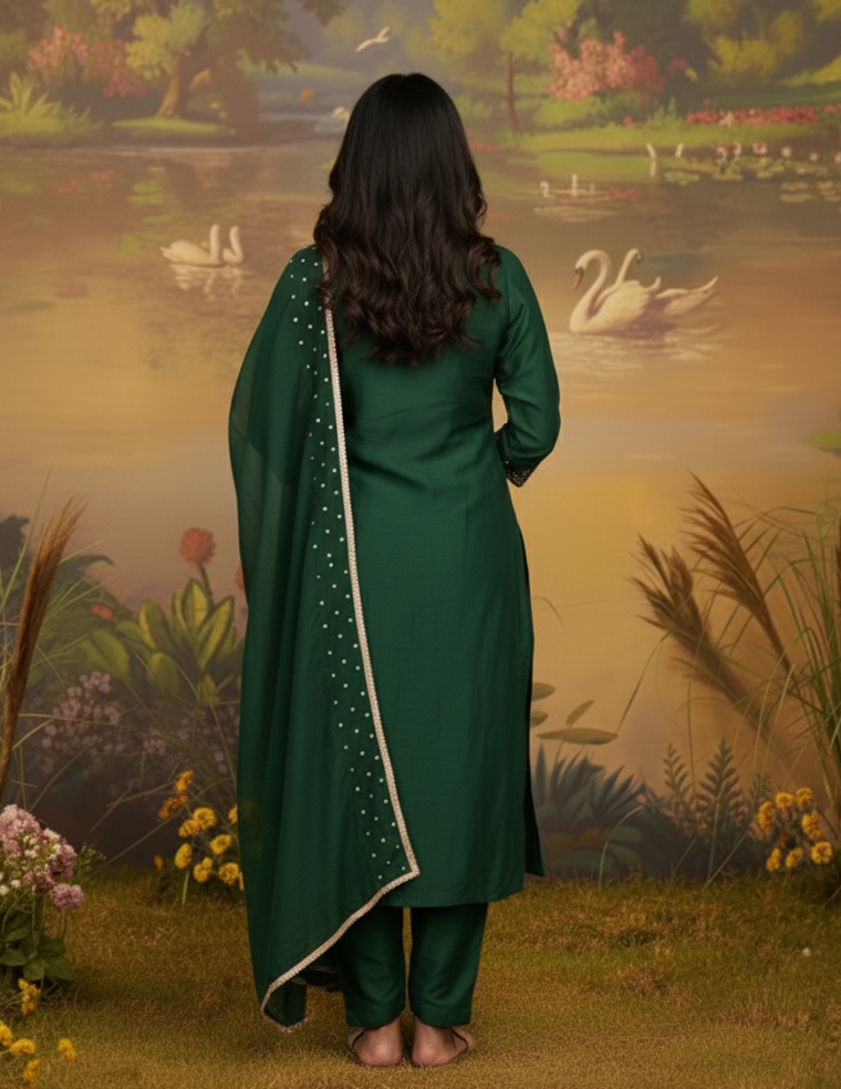 FOREST MUSE CHANDERI SUIT SET