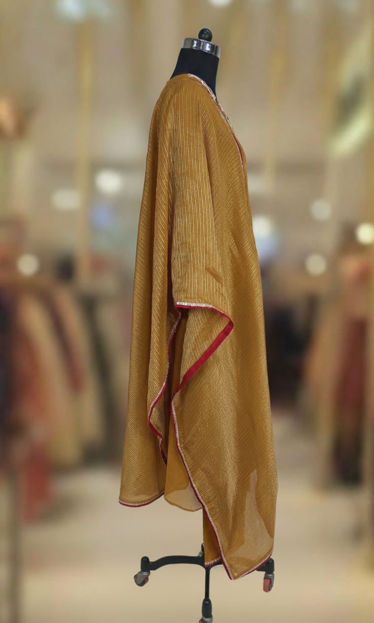 MUSTARD MUSE CHANDERI SUIT SET