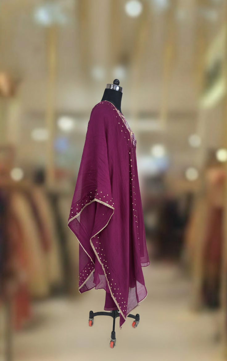 REGAL REDIANCE PURPLE CHANDERI SUIT SET