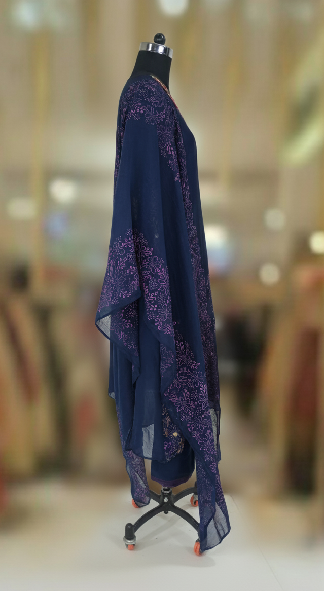 ROYAL BLUE CHANDERI SUIT SET