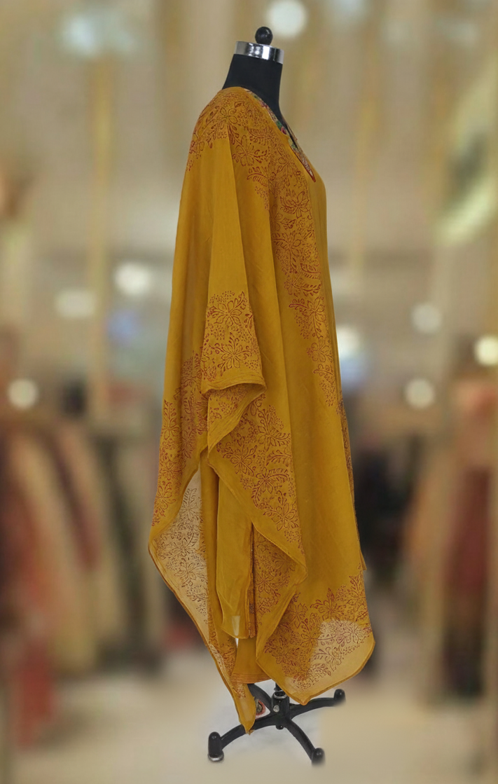 MUSTARD YELLOW CHANDERI SUIT SET
