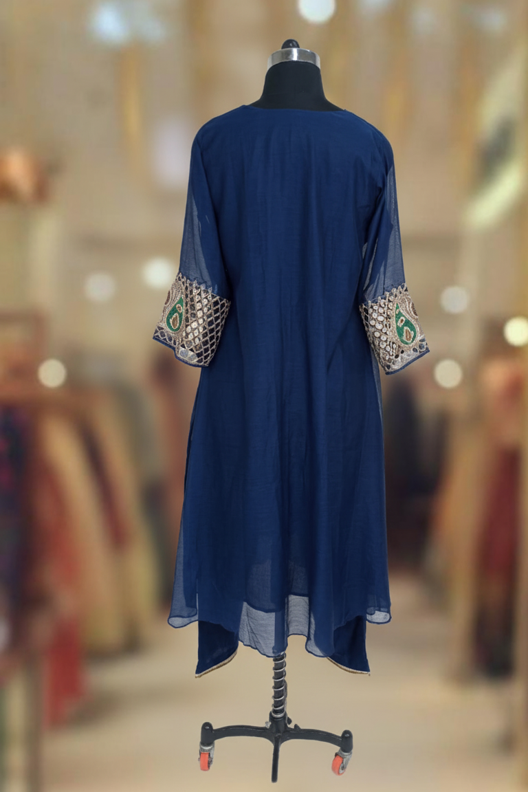 ROYAL BLUE CHANDERI SUIT SET