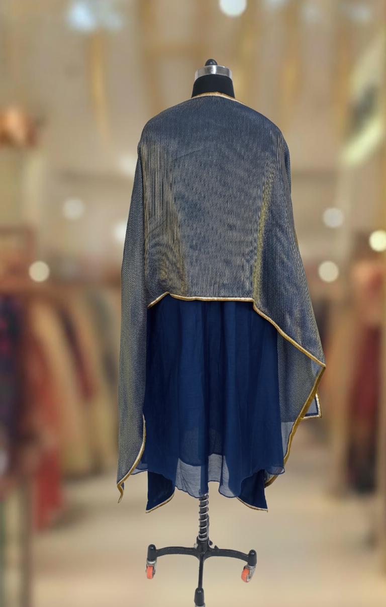 ROYAL BLUE CHANDERI SUIT SET