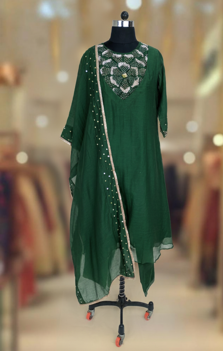 FOREST MUSE CHANDERI SUIT SET
