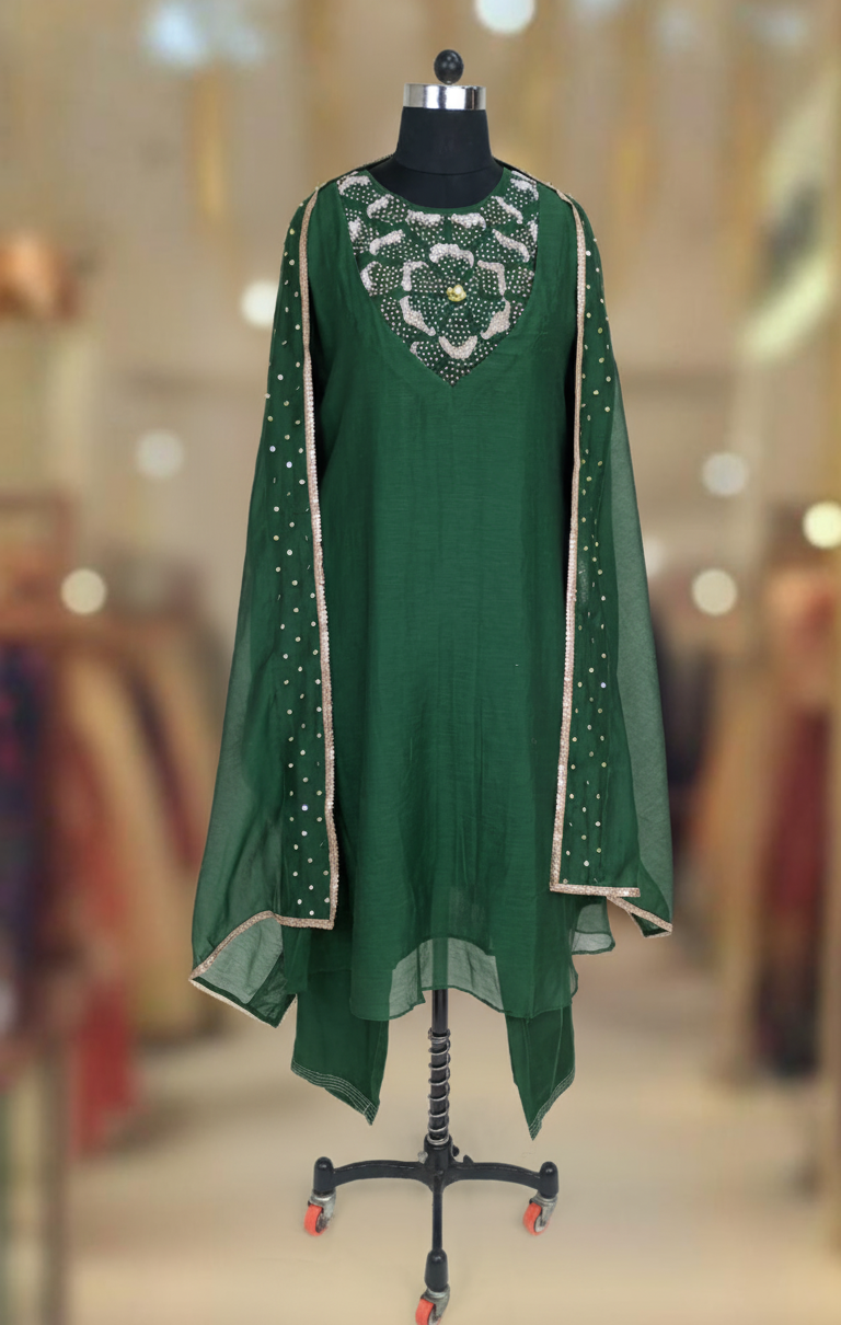 FOREST MUSE CHANDERI SUIT SET