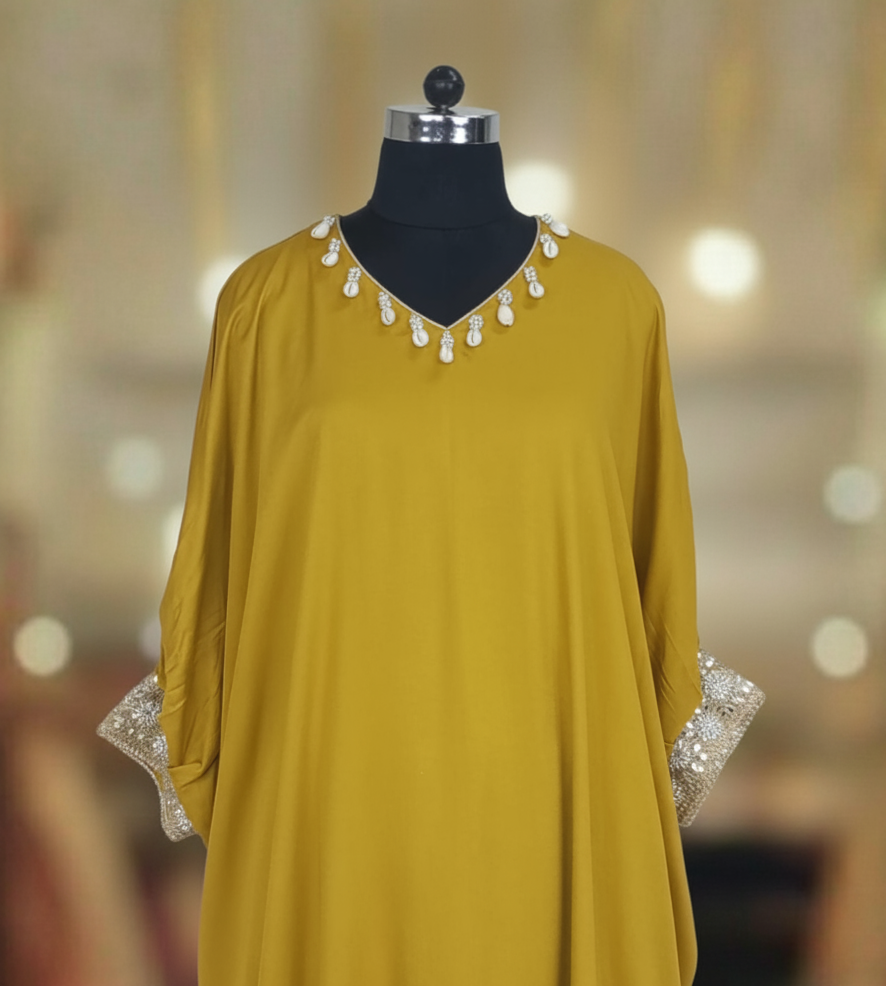MUSTARD YELLOW KAFTAN SET