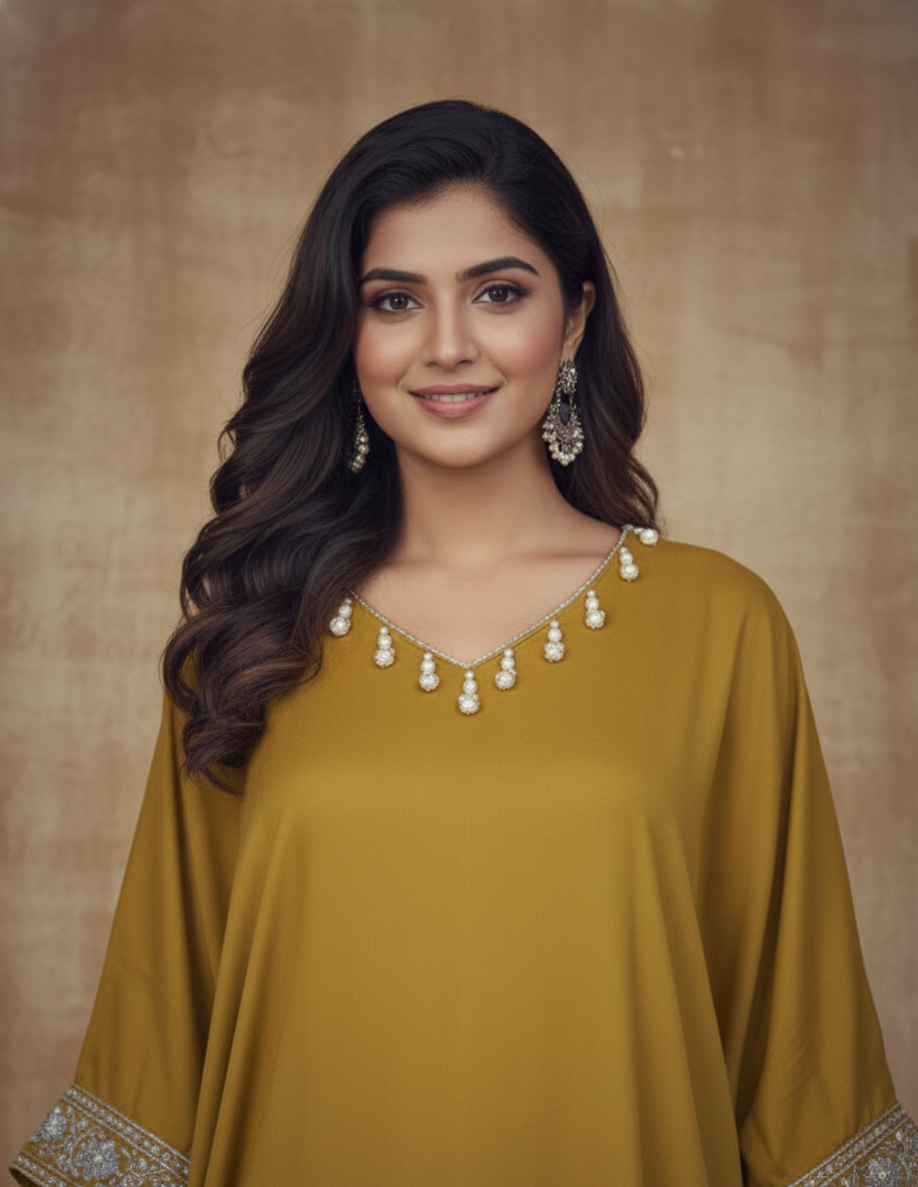 MUSTARD YELLOW KAFTAN SET