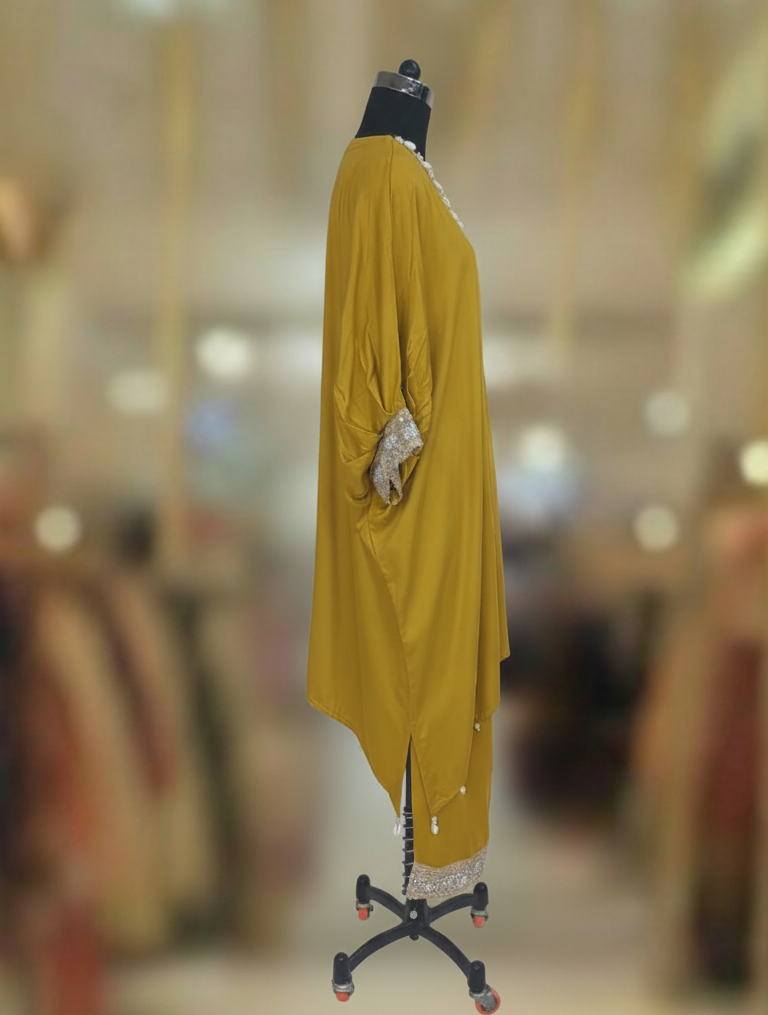 MUSTARD YELLOW KAFTAN SET