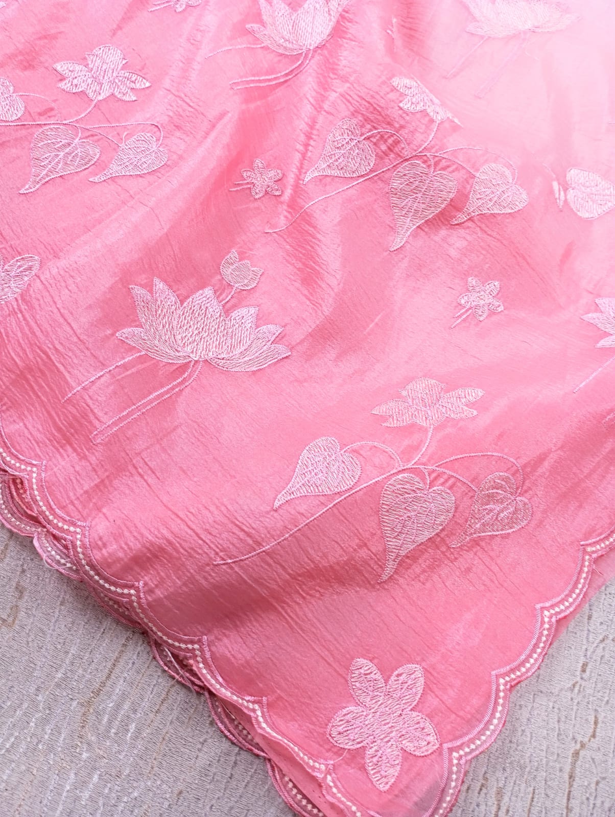 PINK EMBROIDERED SAREE