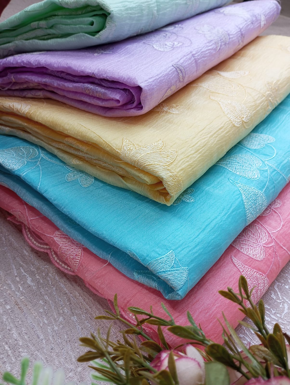 PINK EMBROIDERED SAREE