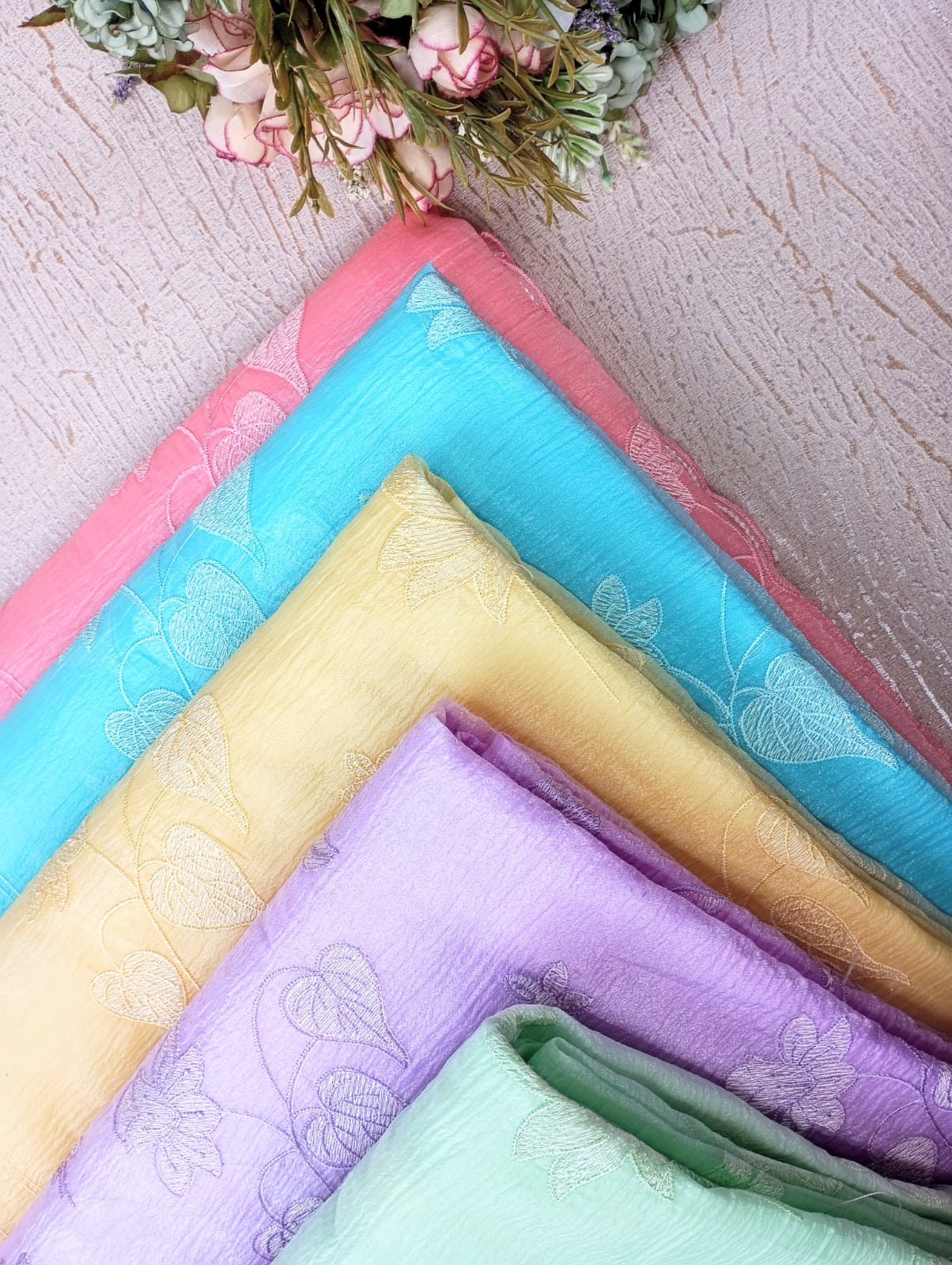 PINK EMBROIDERED SAREE