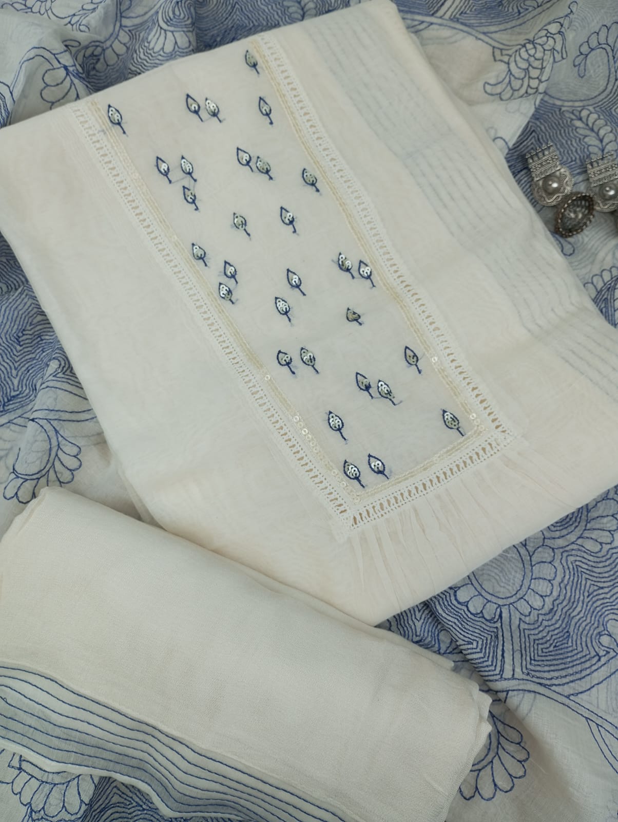 CHANDERI SUIT SET