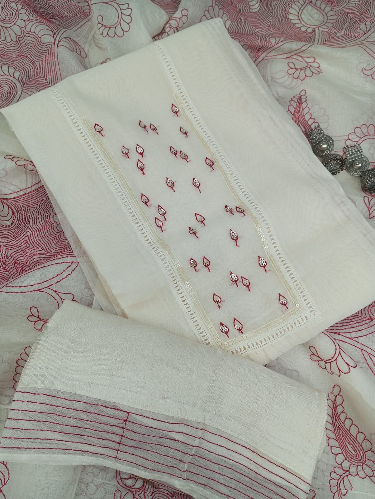 CHANDERI SUIT SET