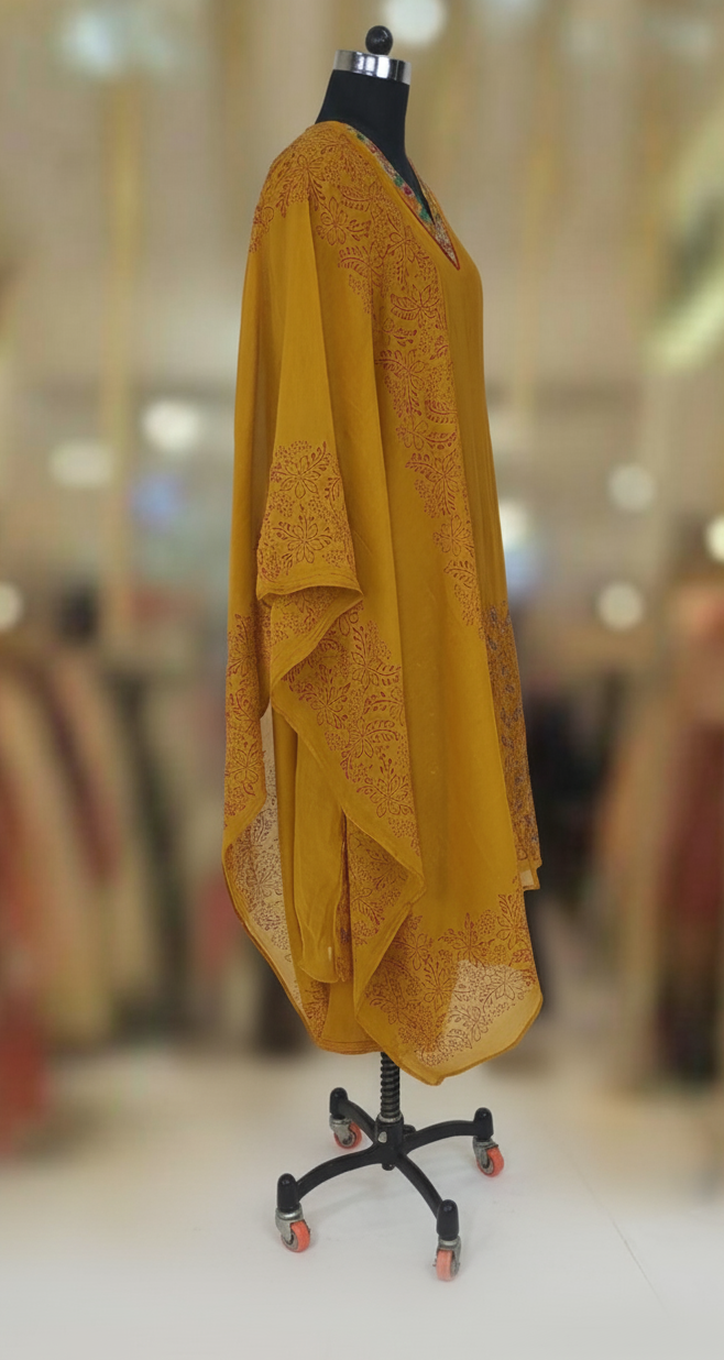 MUSTARD YELLOW CHANDERI SUIT SET