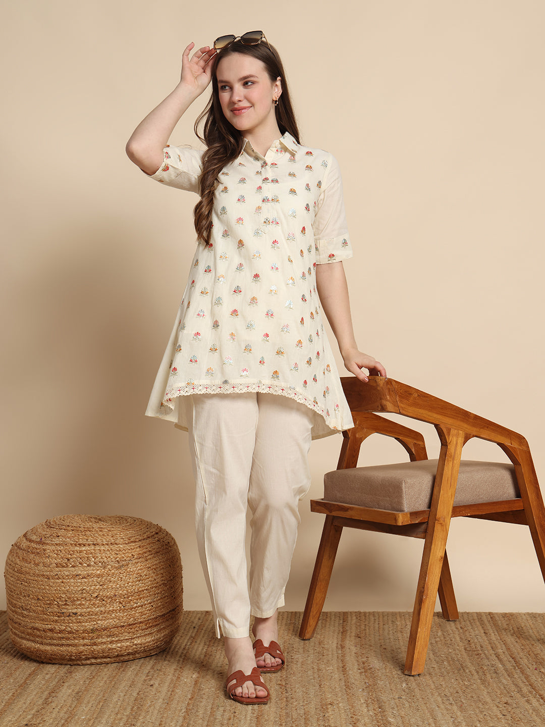 Off-white Herb Garden Kurta Set