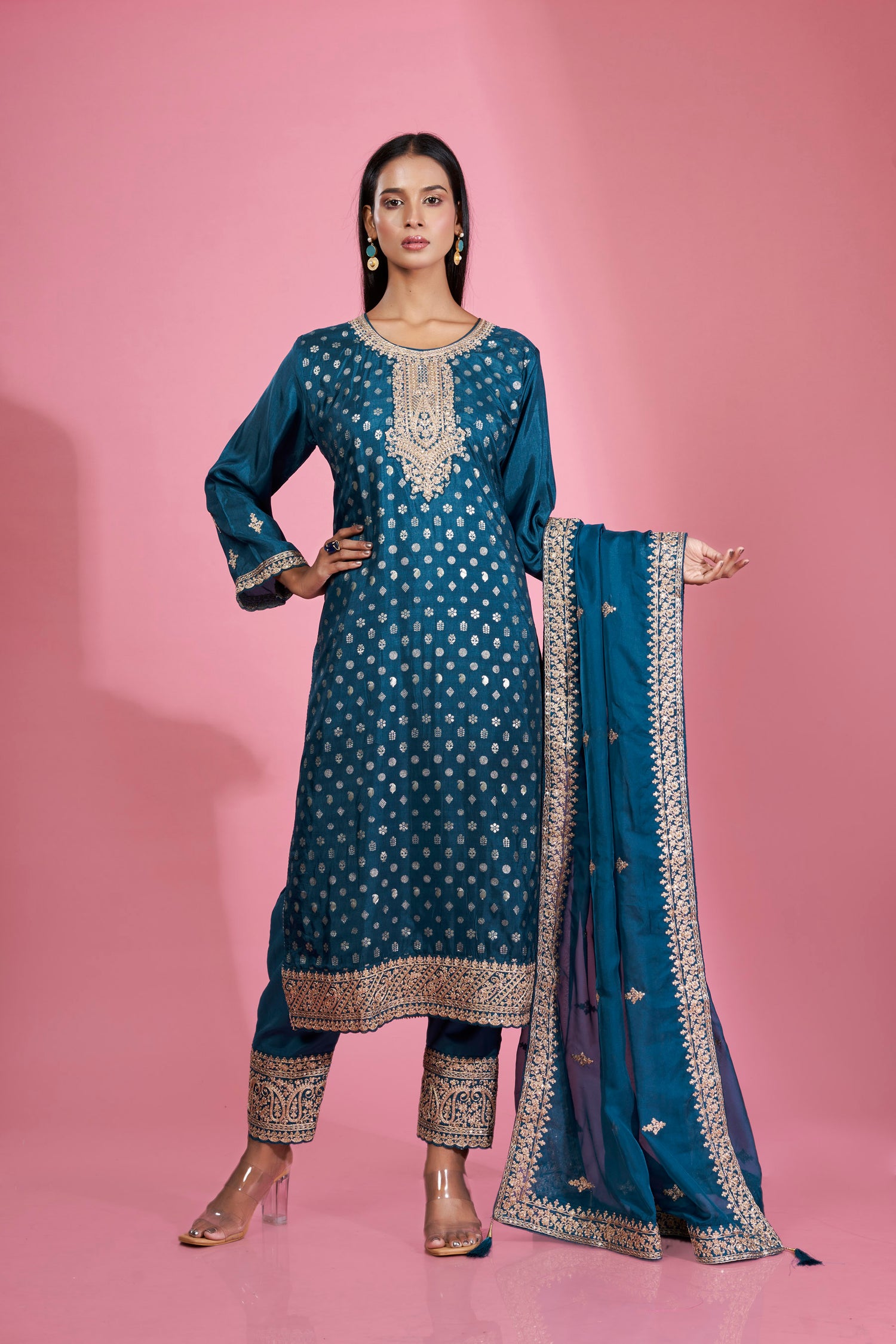 Maharani Zari Embroidered Kurta Set