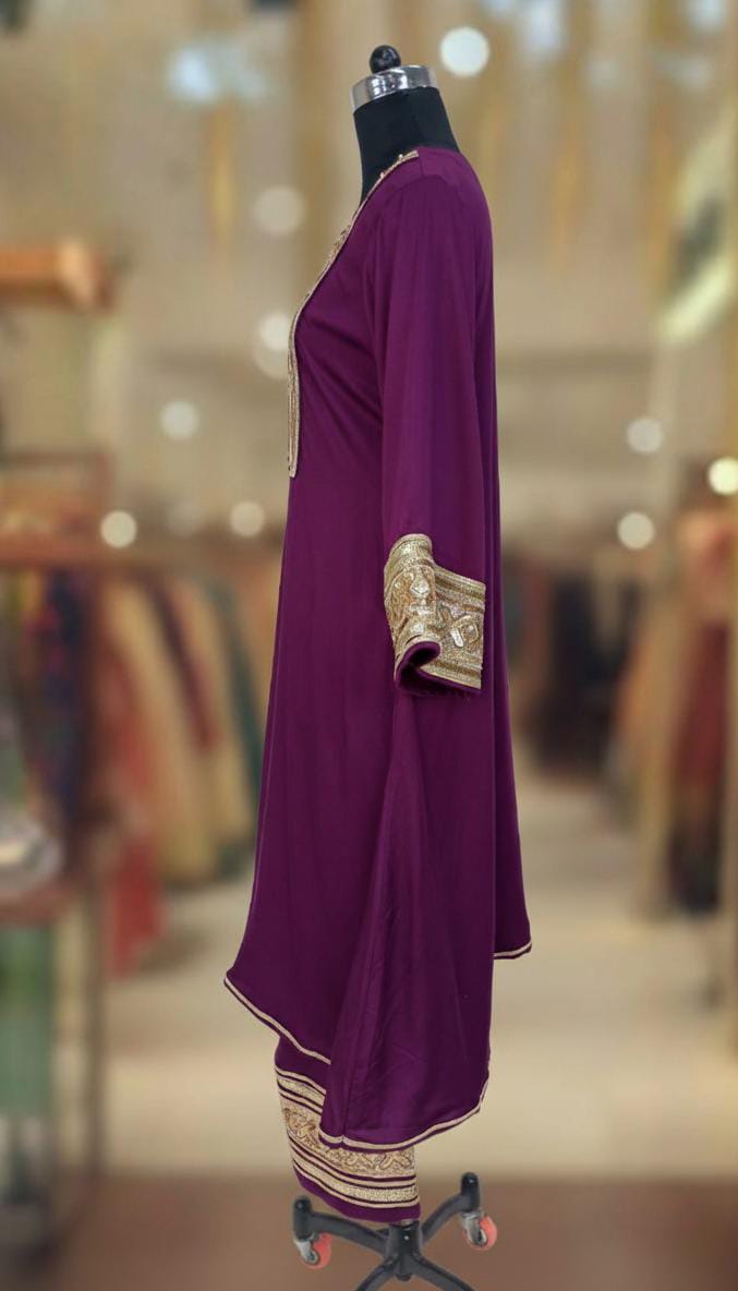 VIOLET GAZI SILK SUIT SET