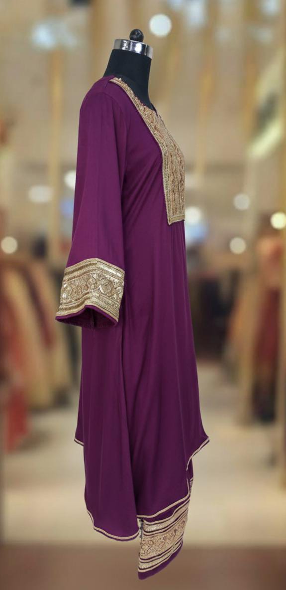VIOLET GAZI SILK SUIT SET