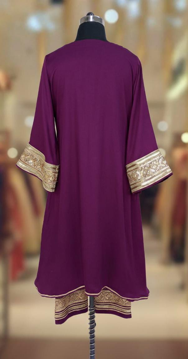 VIOLET GAZI SILK SUIT SET
