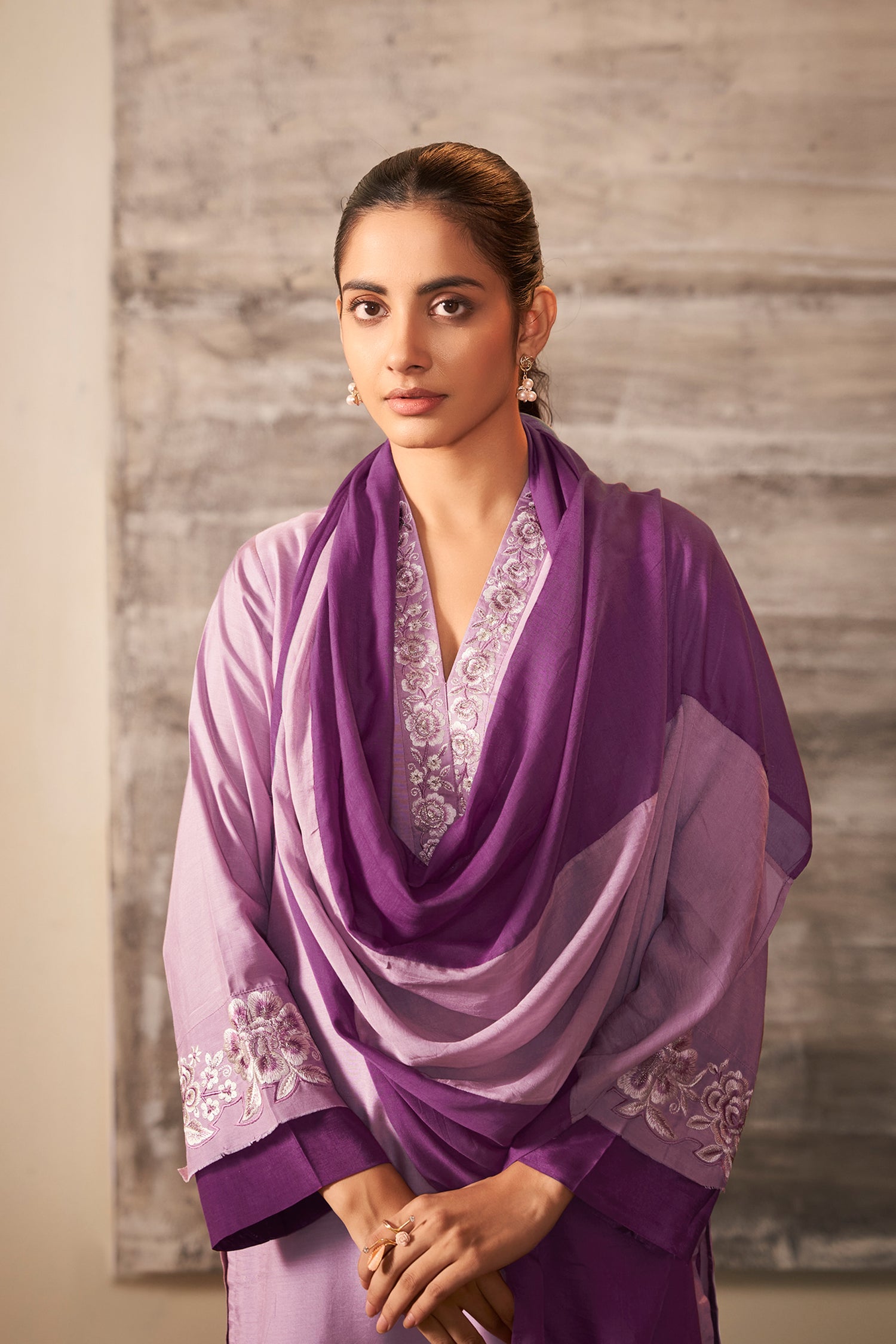 Violet Aura Embroidered Kurta Set