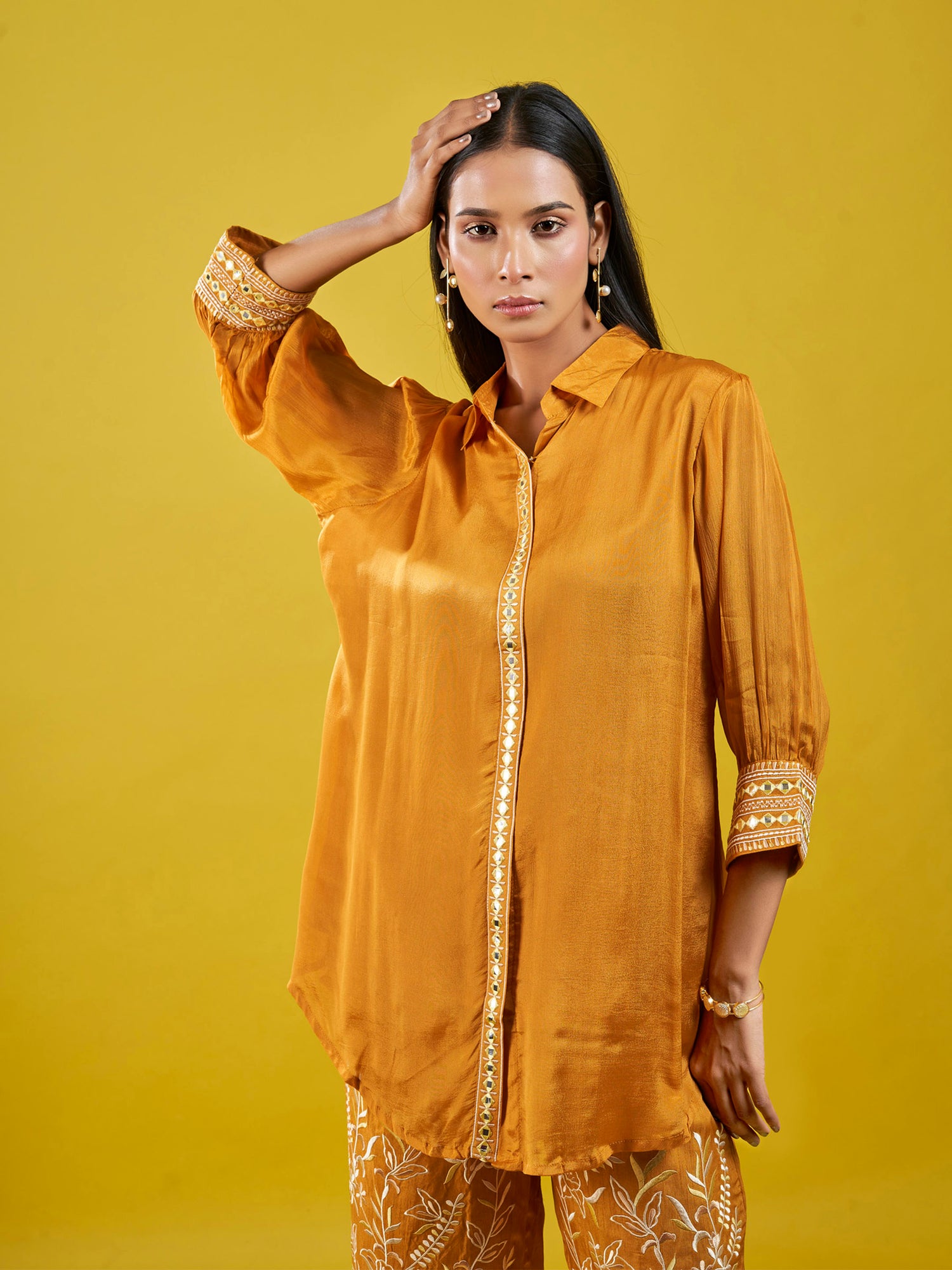 Golden Sunrise Chinnon & Roman Silk Co-Ord Set