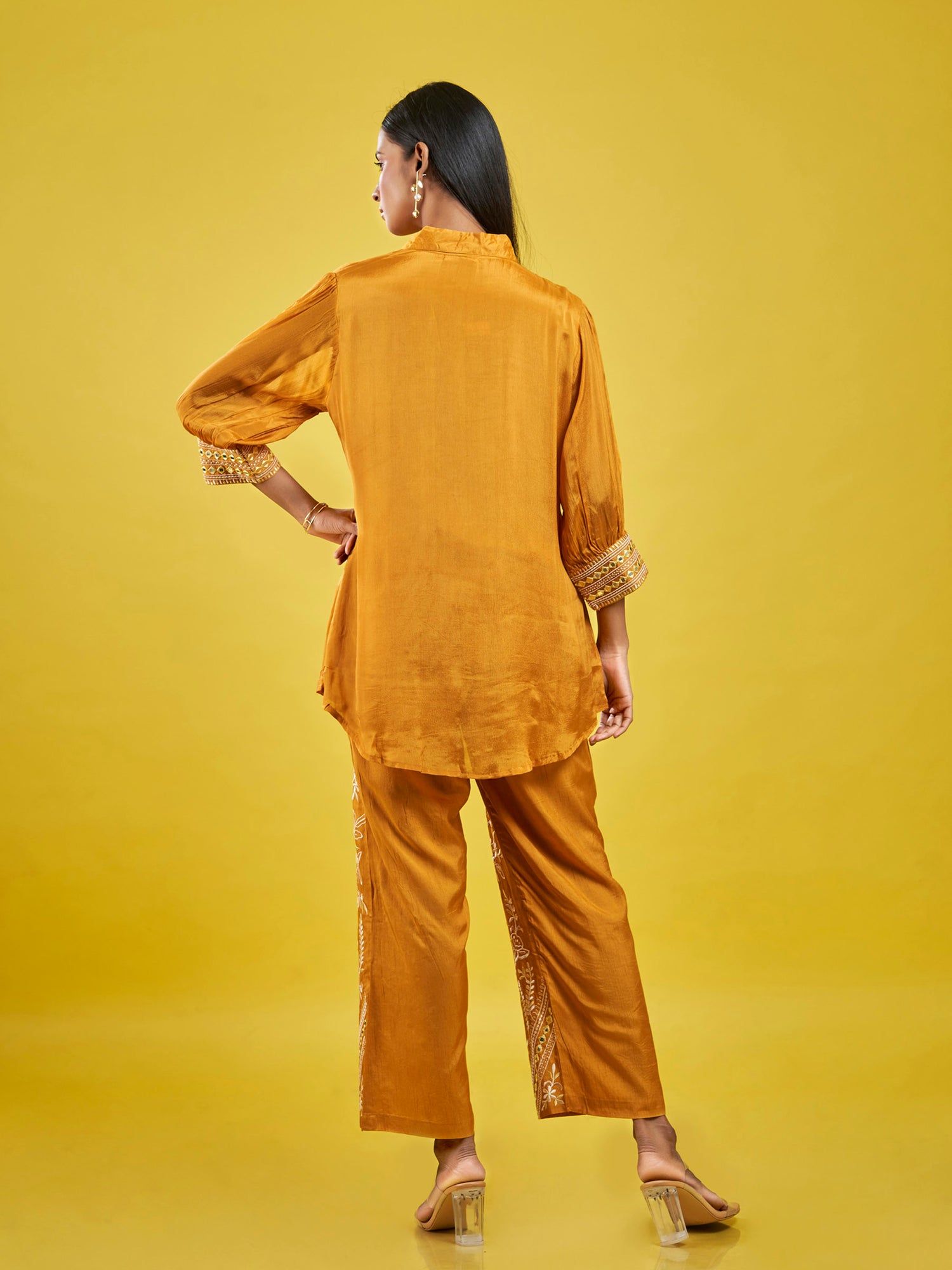 Golden Sunrise Chinnon & Roman Silk Co-Ord Set