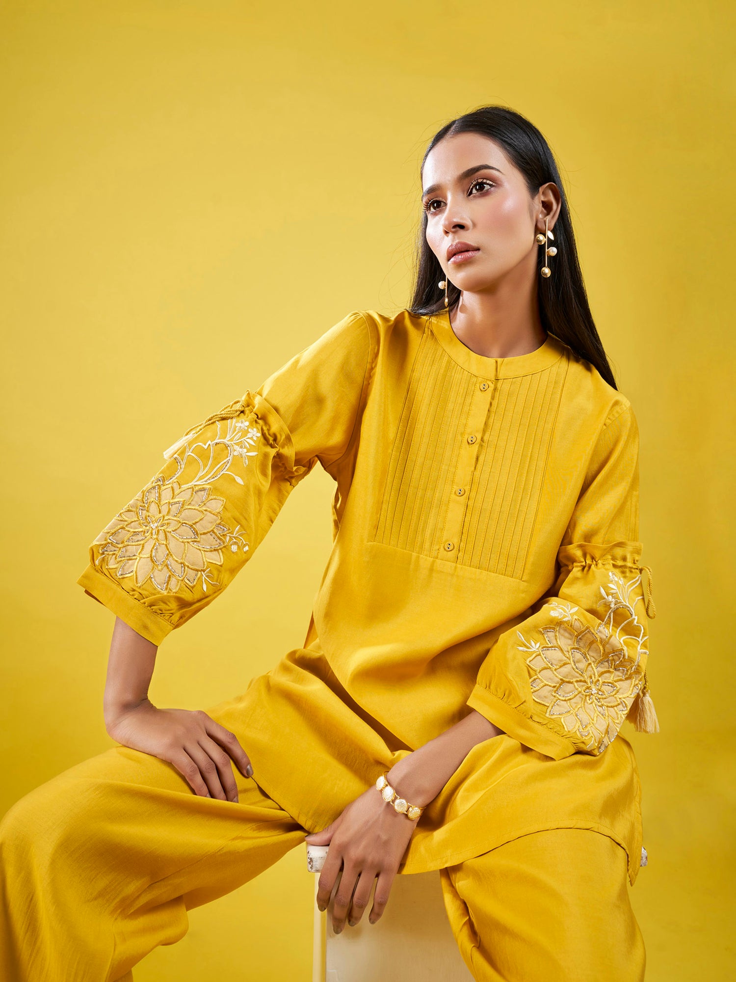 Lemon Luxe Roman Silk Co-Ord Set