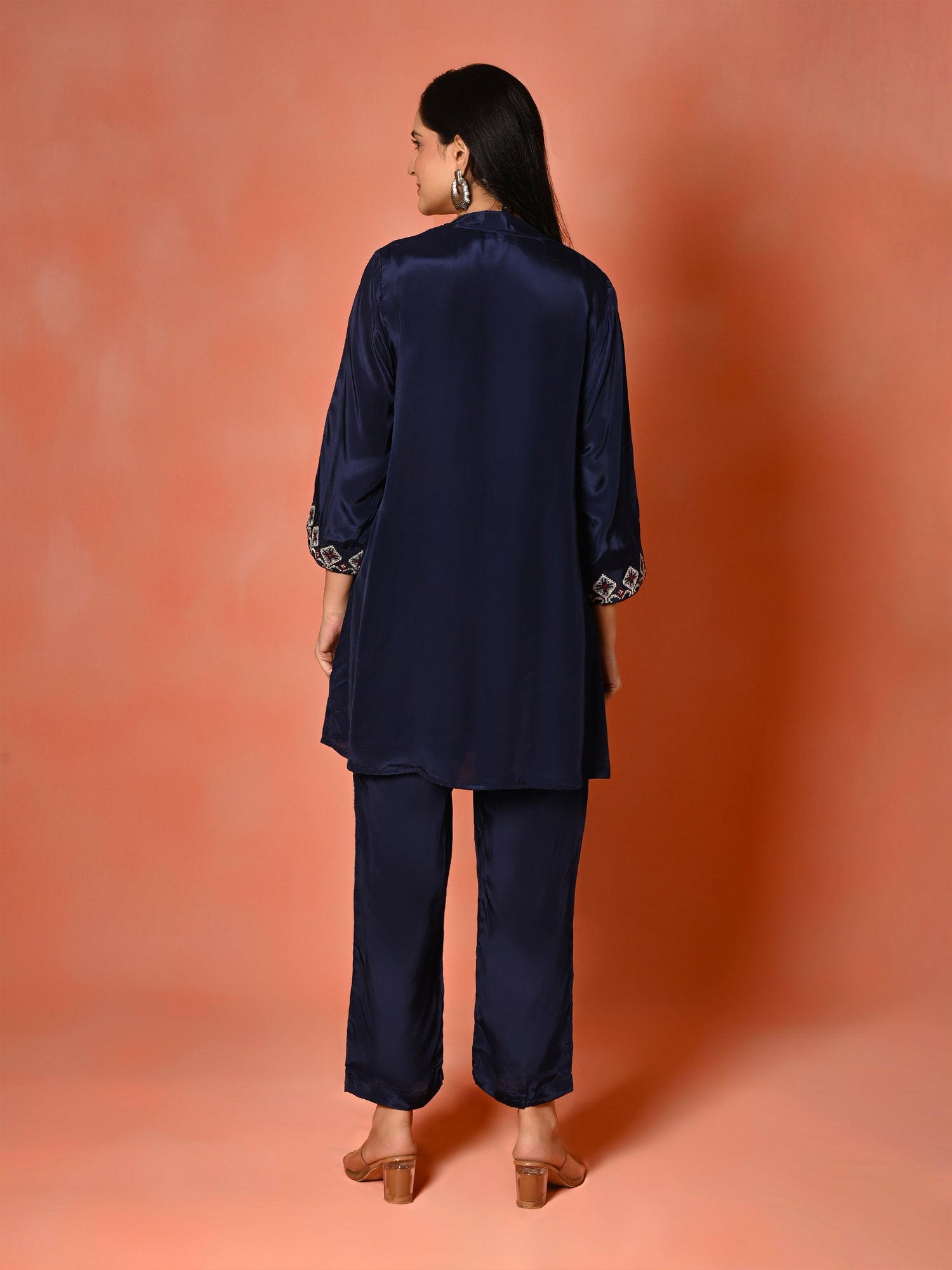 Classic Indigo Embroidered A-Line Set