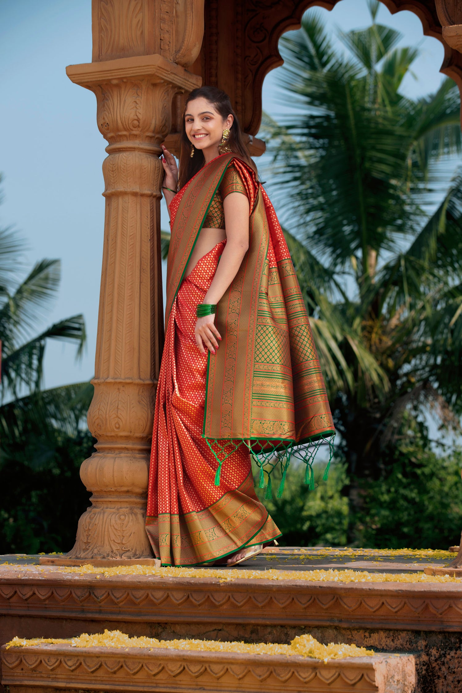 Red Banarasi Glam Saree