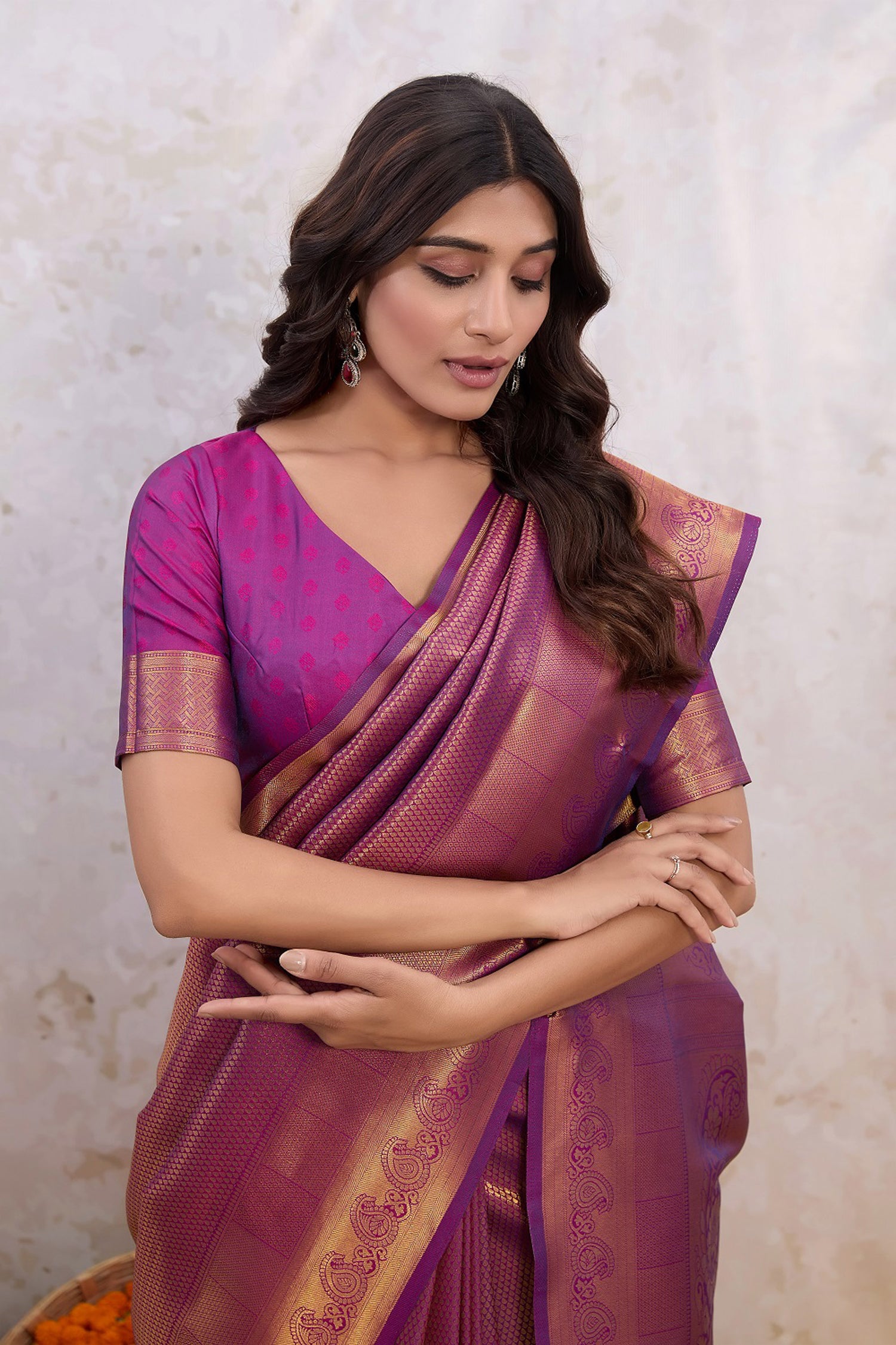 Rose Luxe Pink Banarasi Silk Saree