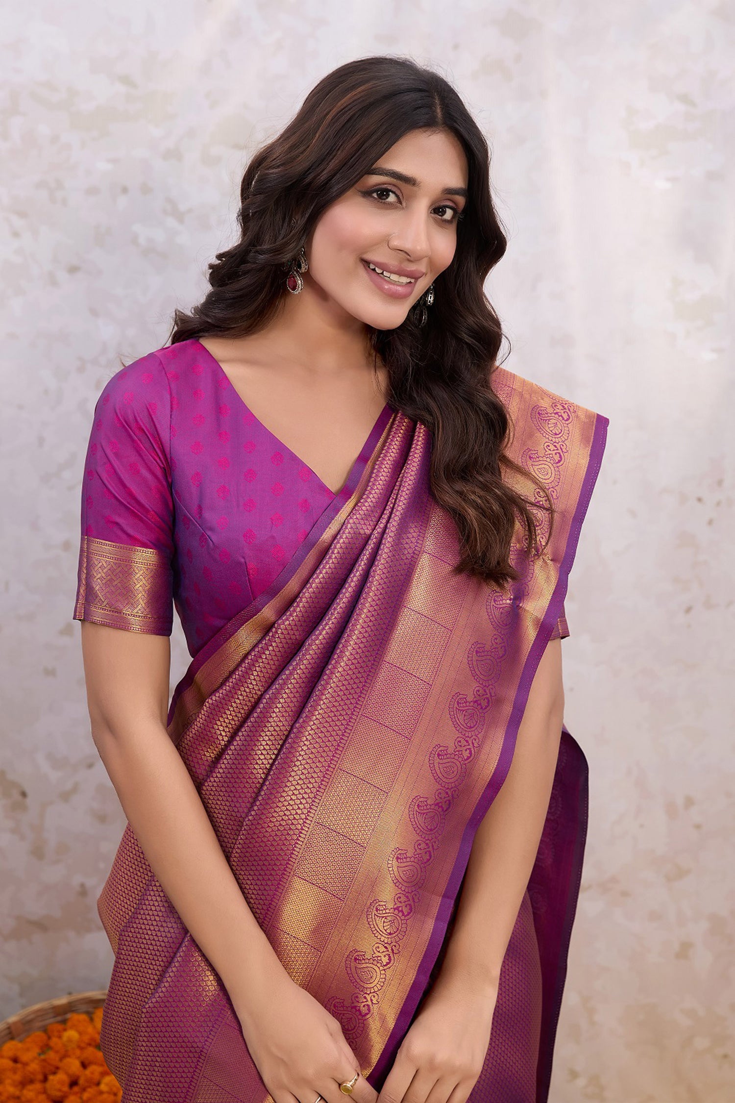 Rose Luxe Pink Banarasi Silk Saree