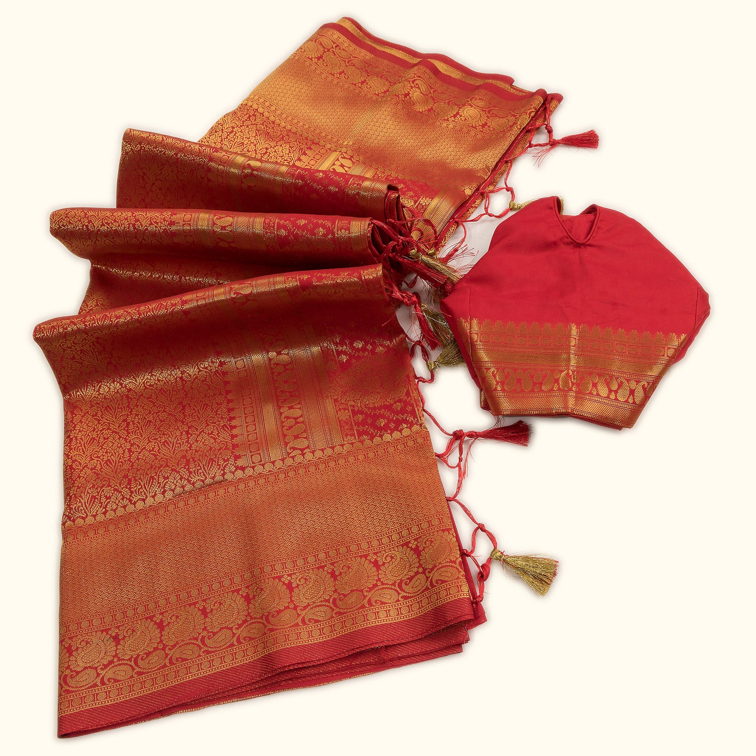 Red Regal Jaal Banarasi Silk Saree