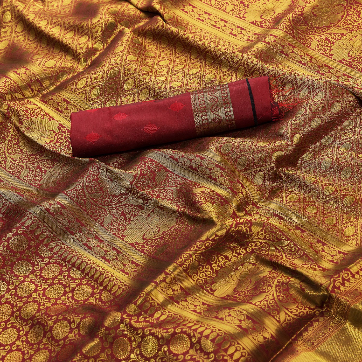 Maroon Viscose Silk Zari Saree