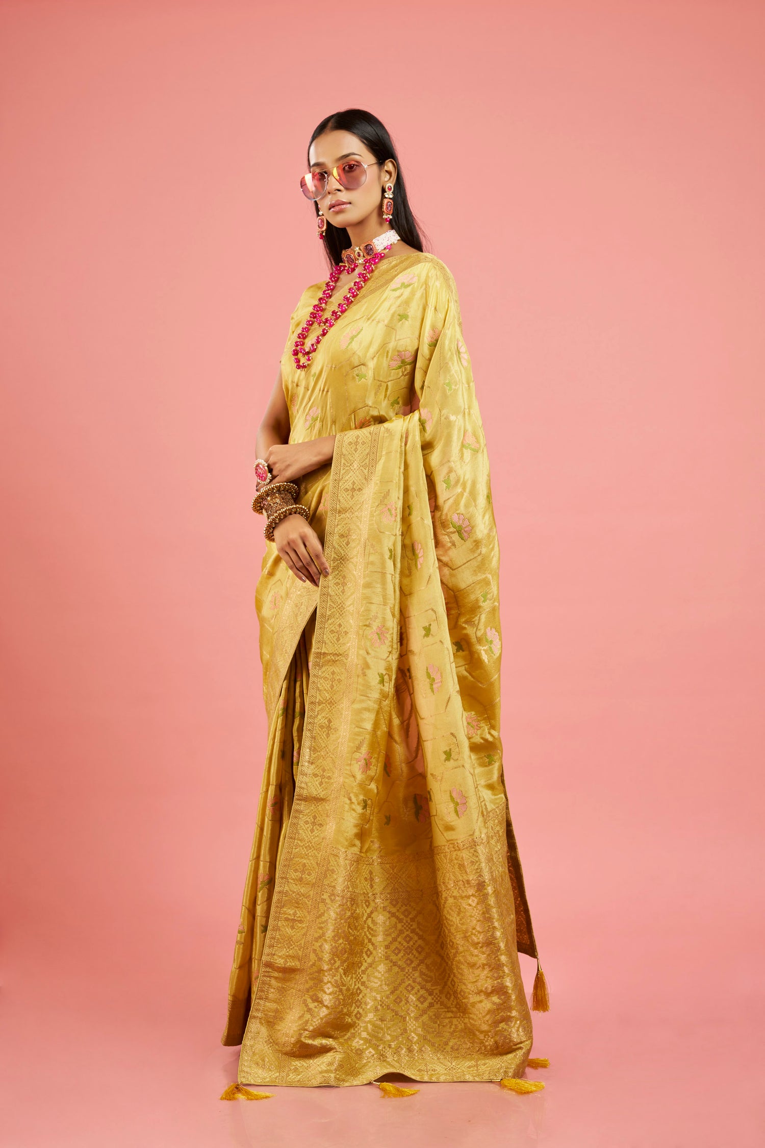 Sunshine Shimmer Banarasi Saree