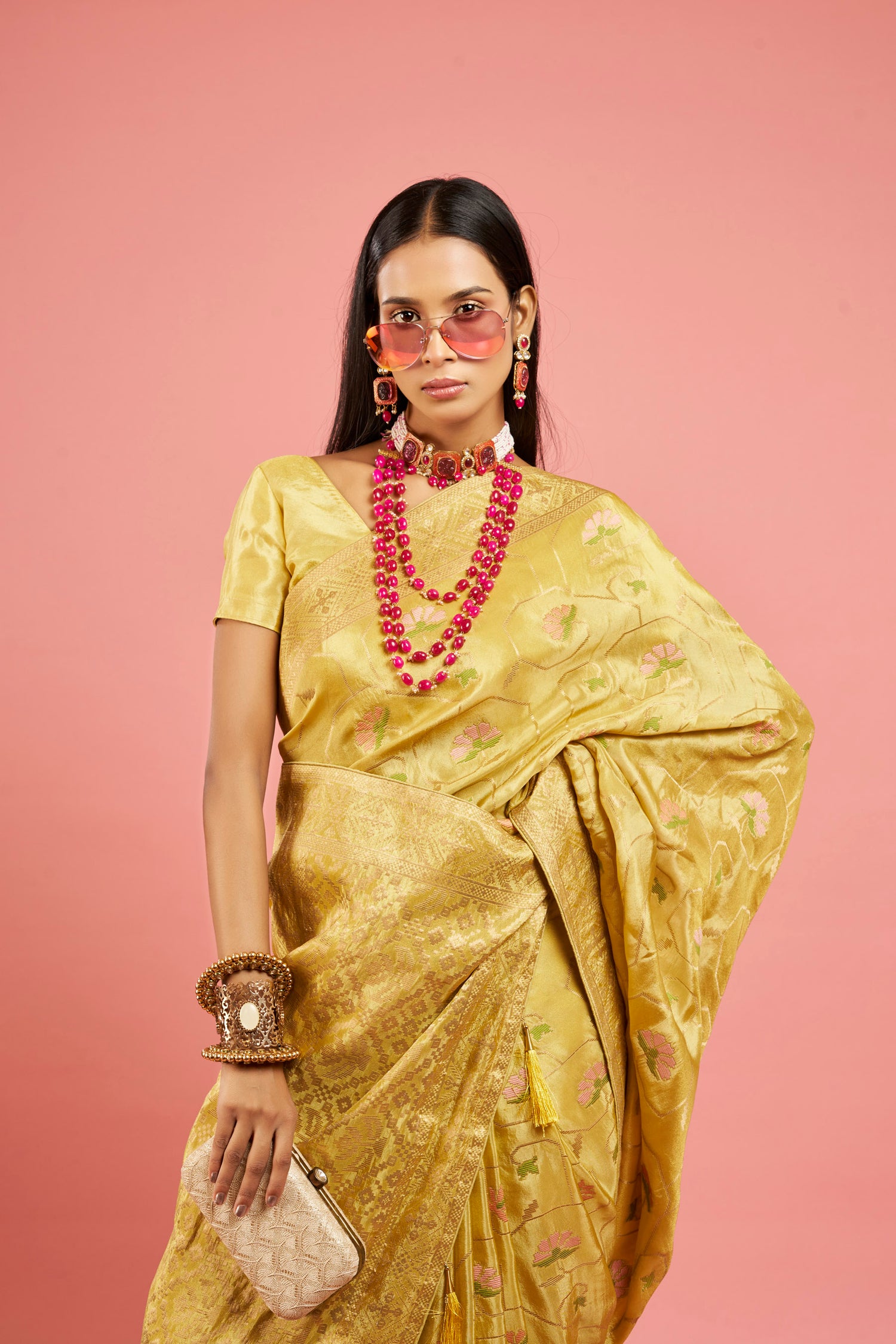 Sunshine Shimmer Banarasi Saree