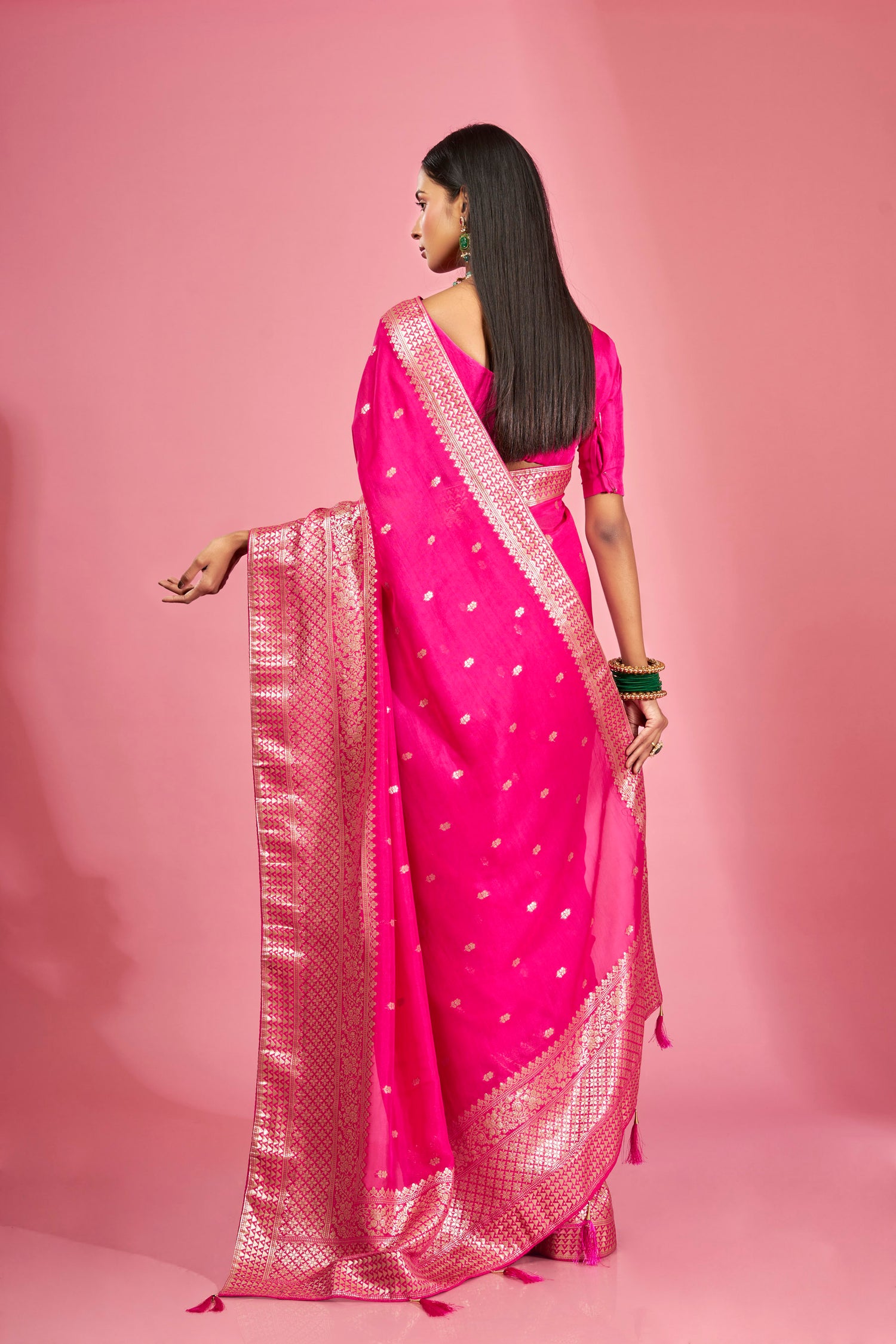 Regal Weave Shimmer Organza Saree