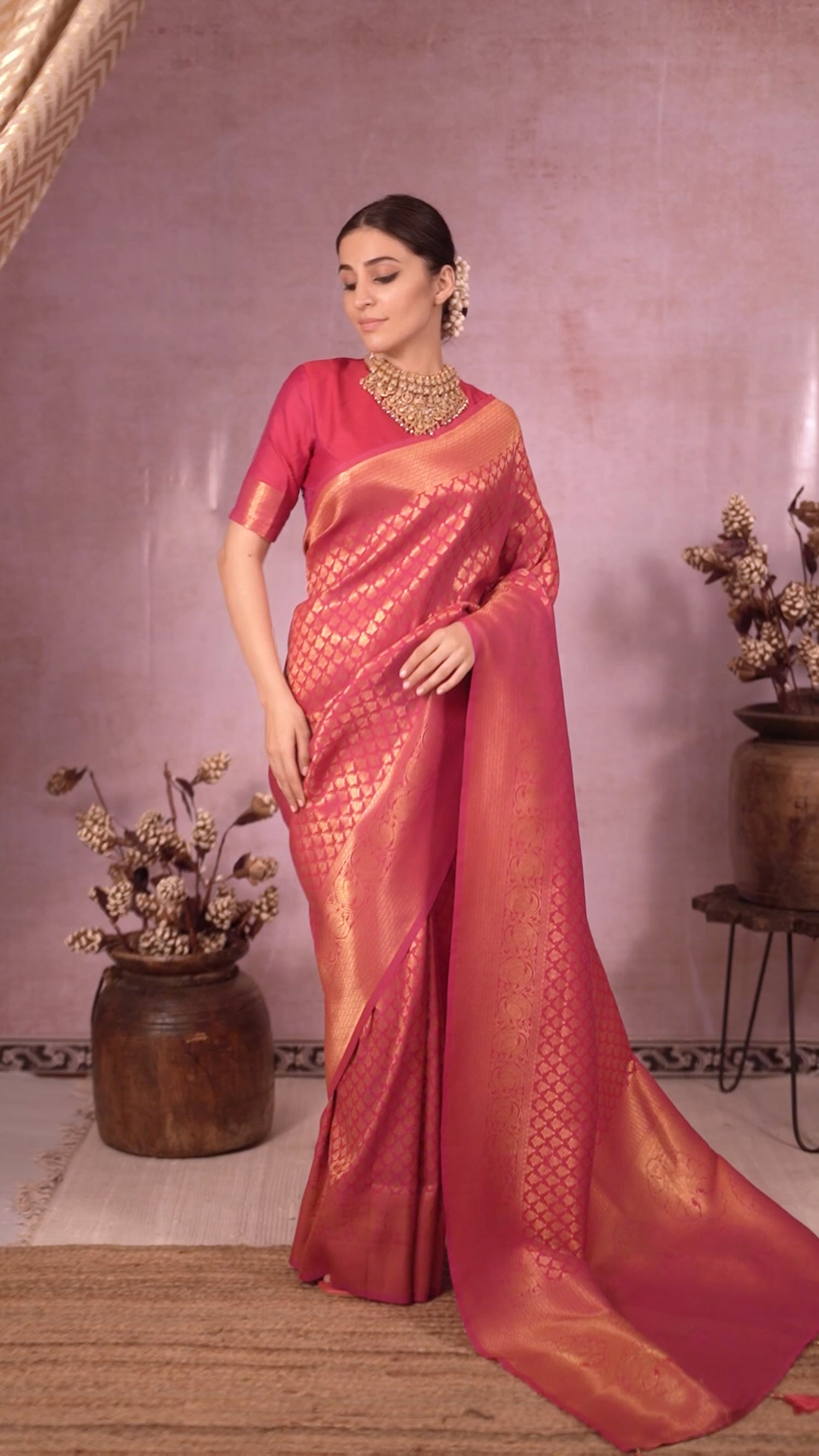 Petal Pink Kanjivaram Silk Saree