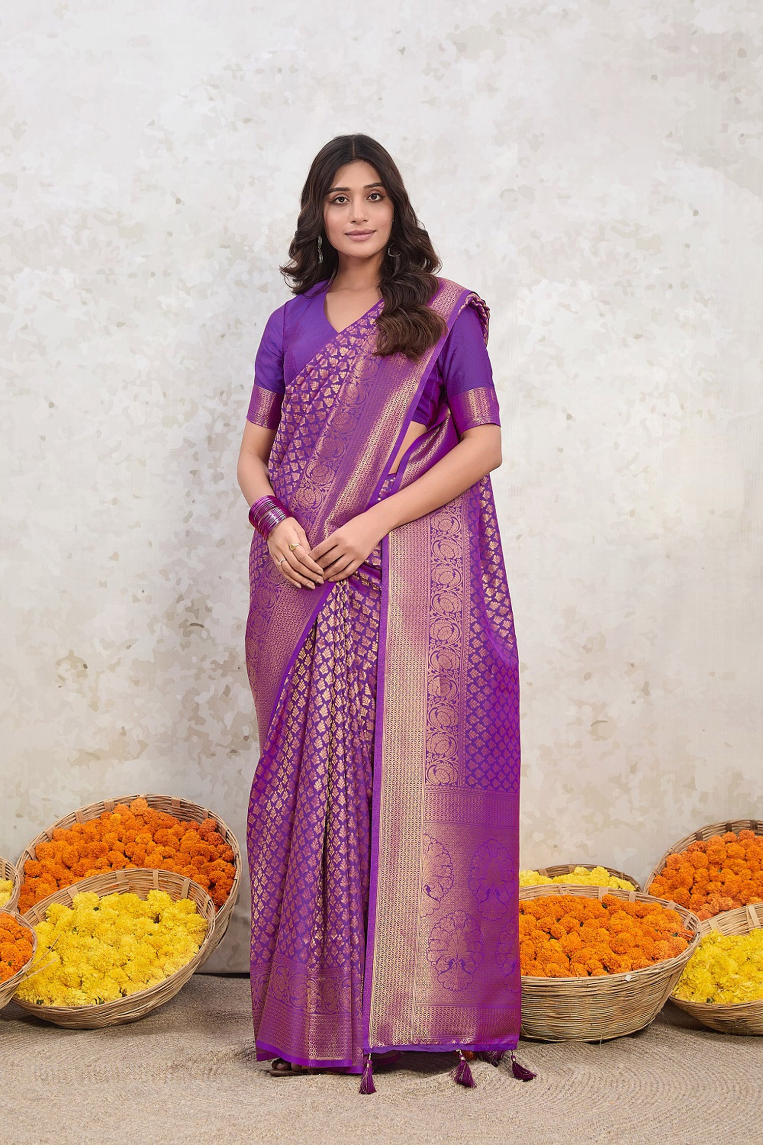 Royal Plum Kanjivaram Silk Saree