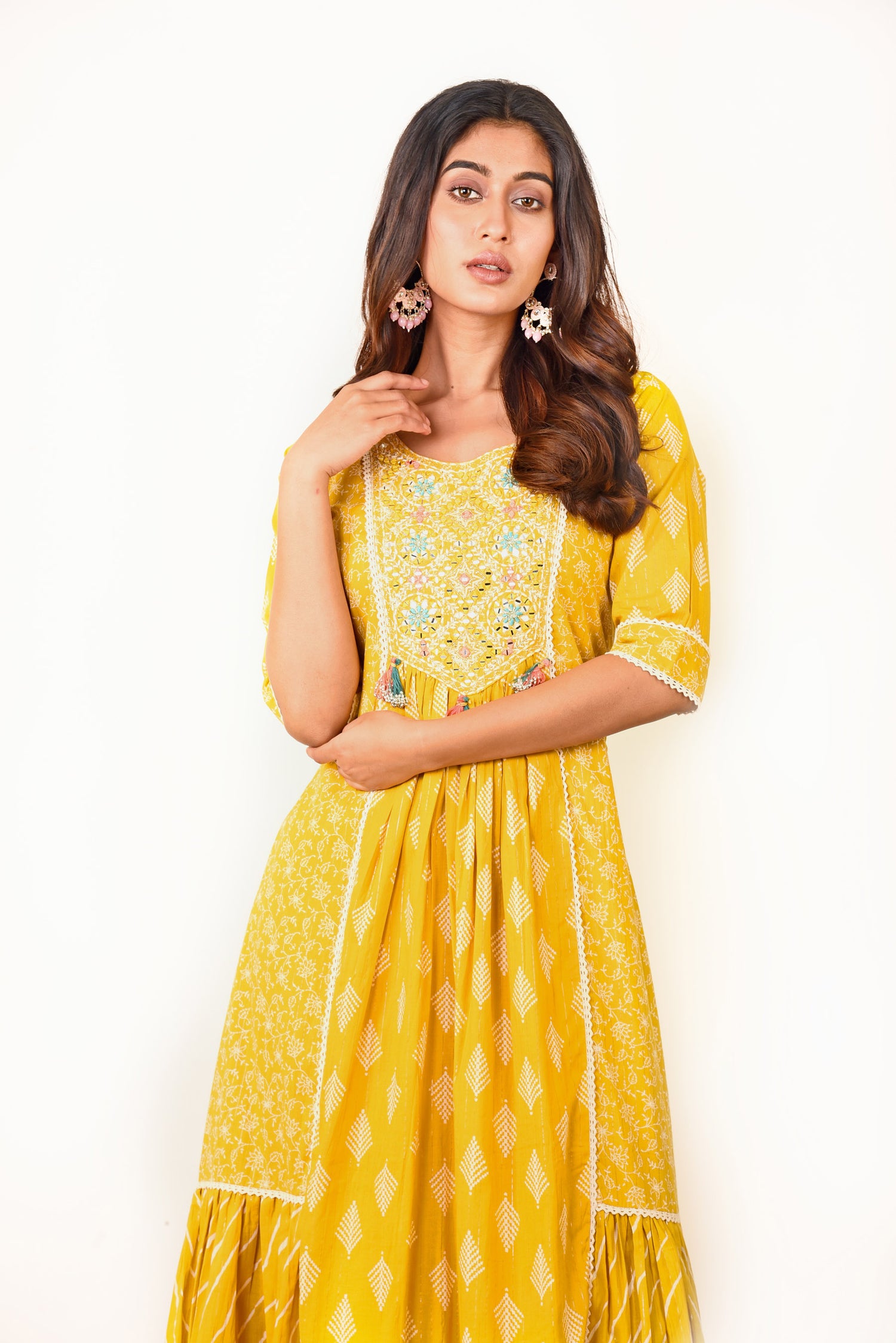 Sunny Yellow Cotton Long Dress