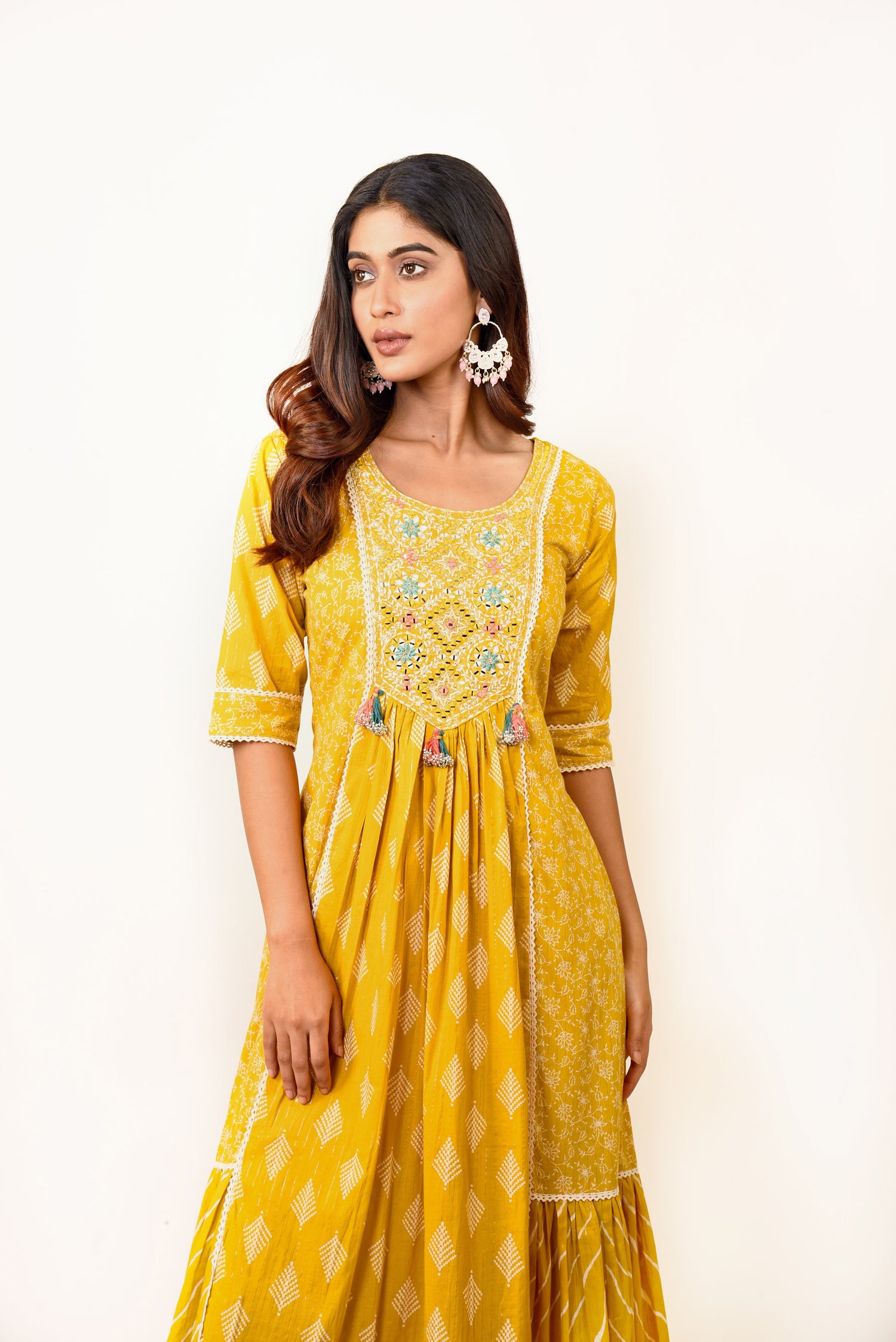 Sunny Yellow Cotton Long Dress