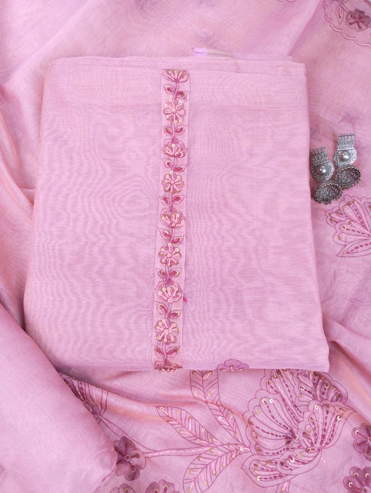 BLUSH BLOOSOM EMBROIDERED SUIT SET