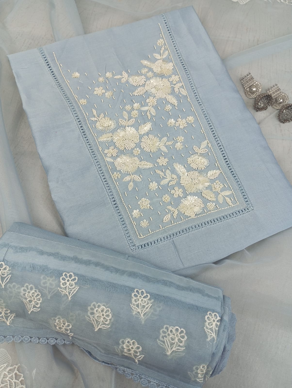 CHANDERI SUIT SET