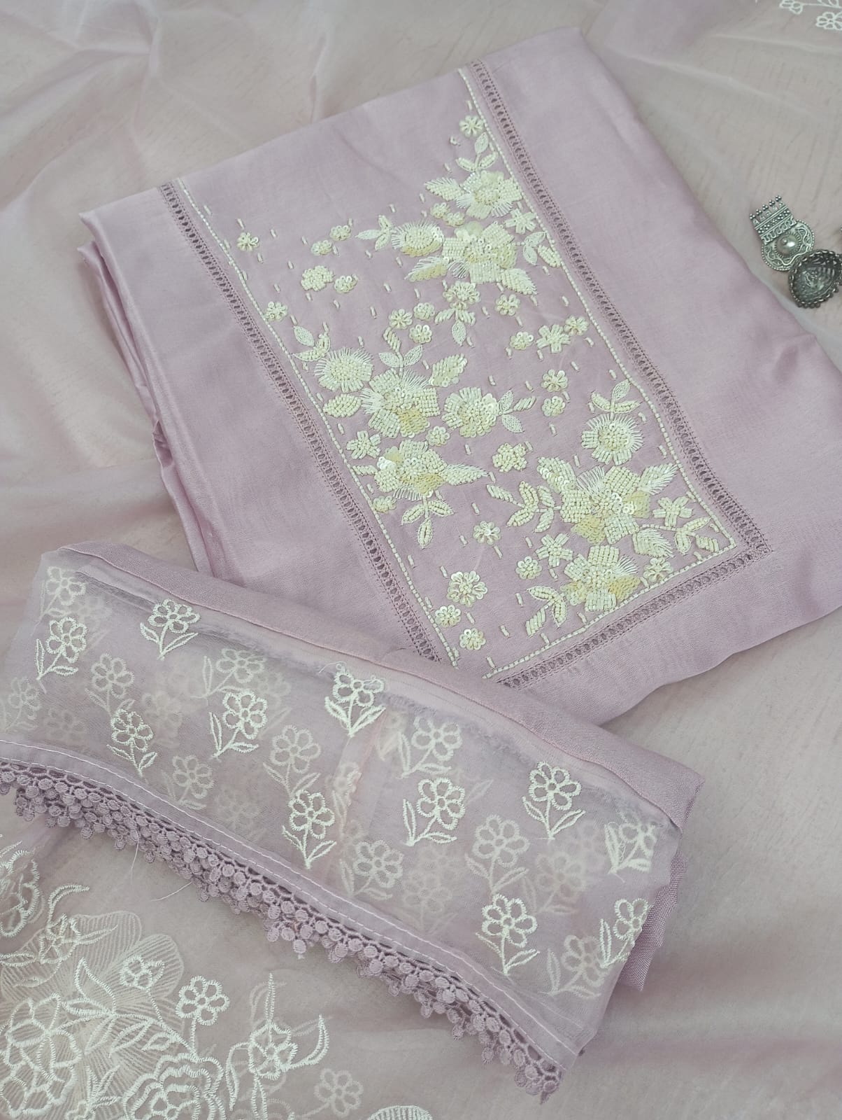 CHANDERI SUIT SET