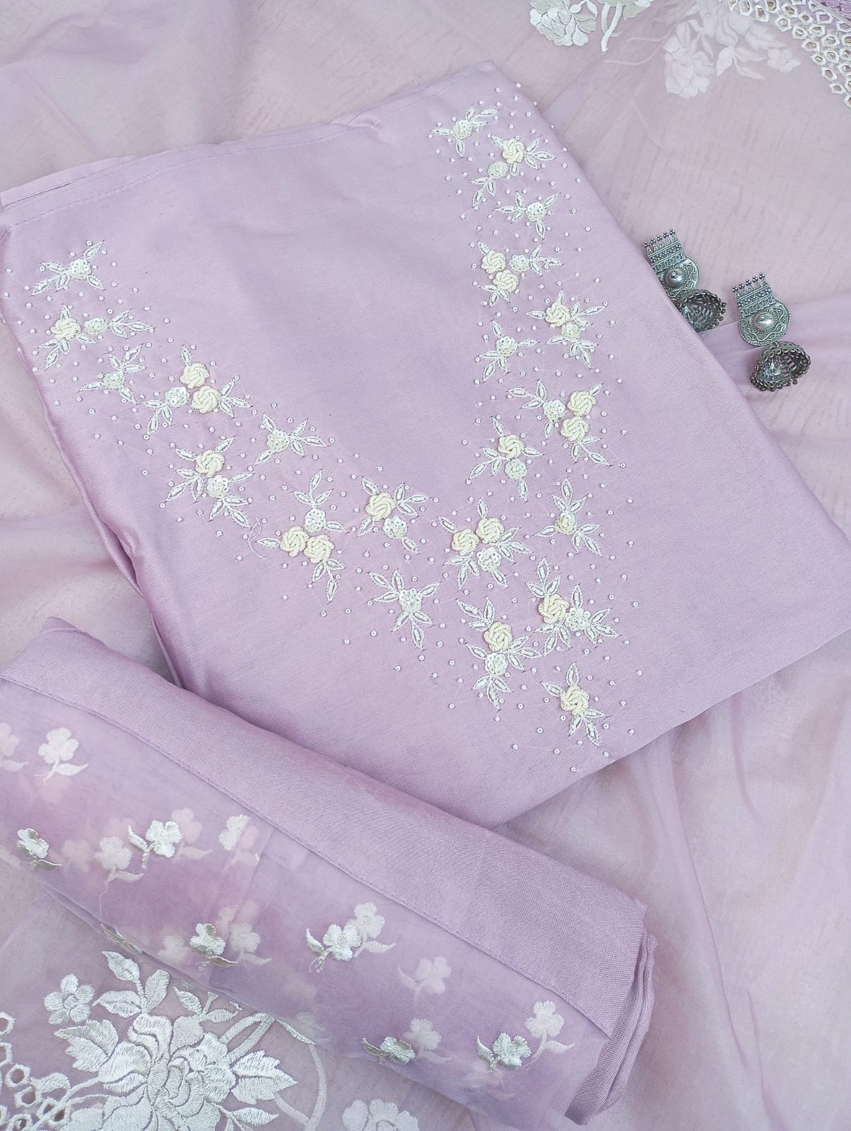 CHANDERI SUIT SET