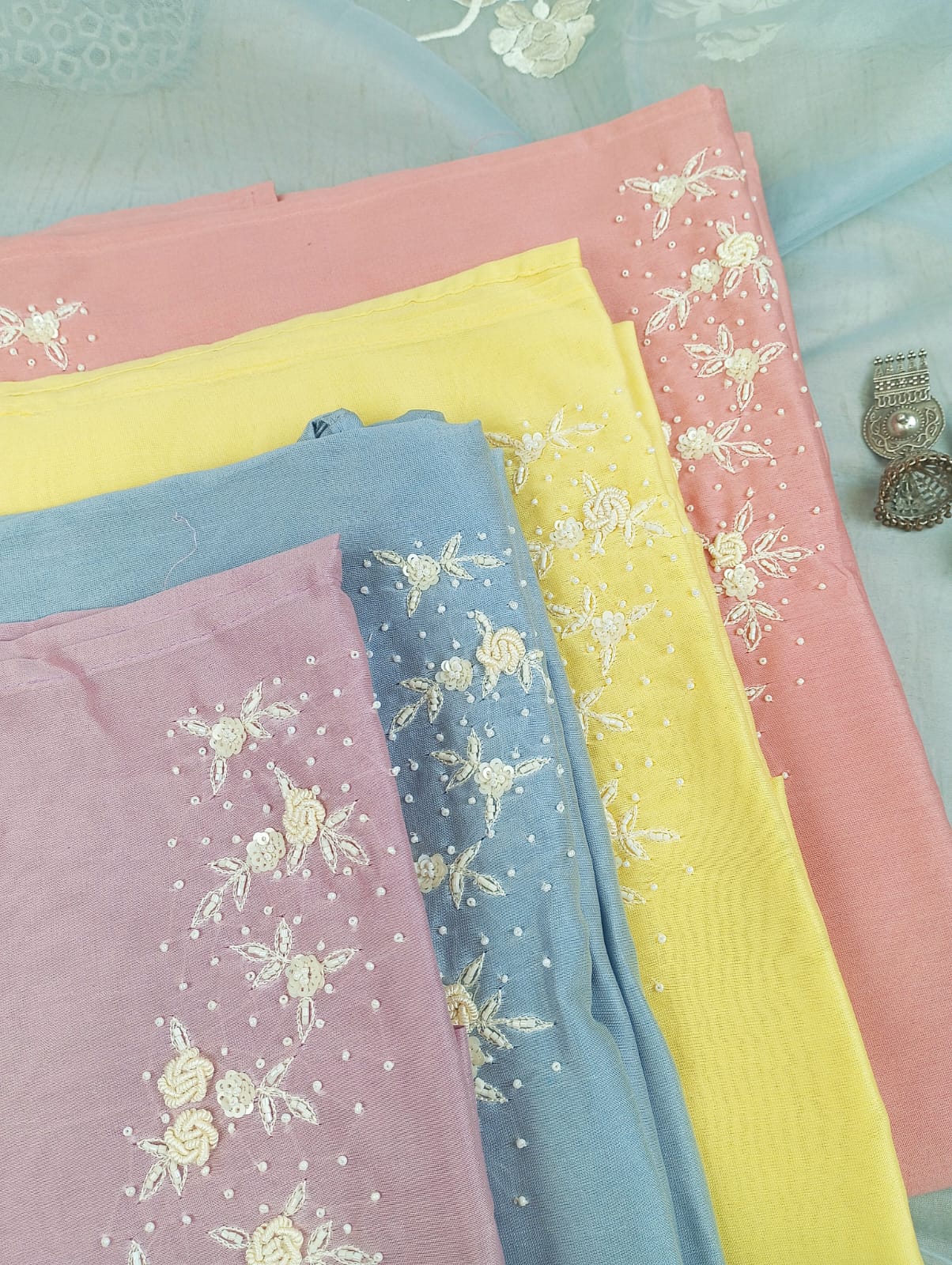 CHANDERI SUIT SET