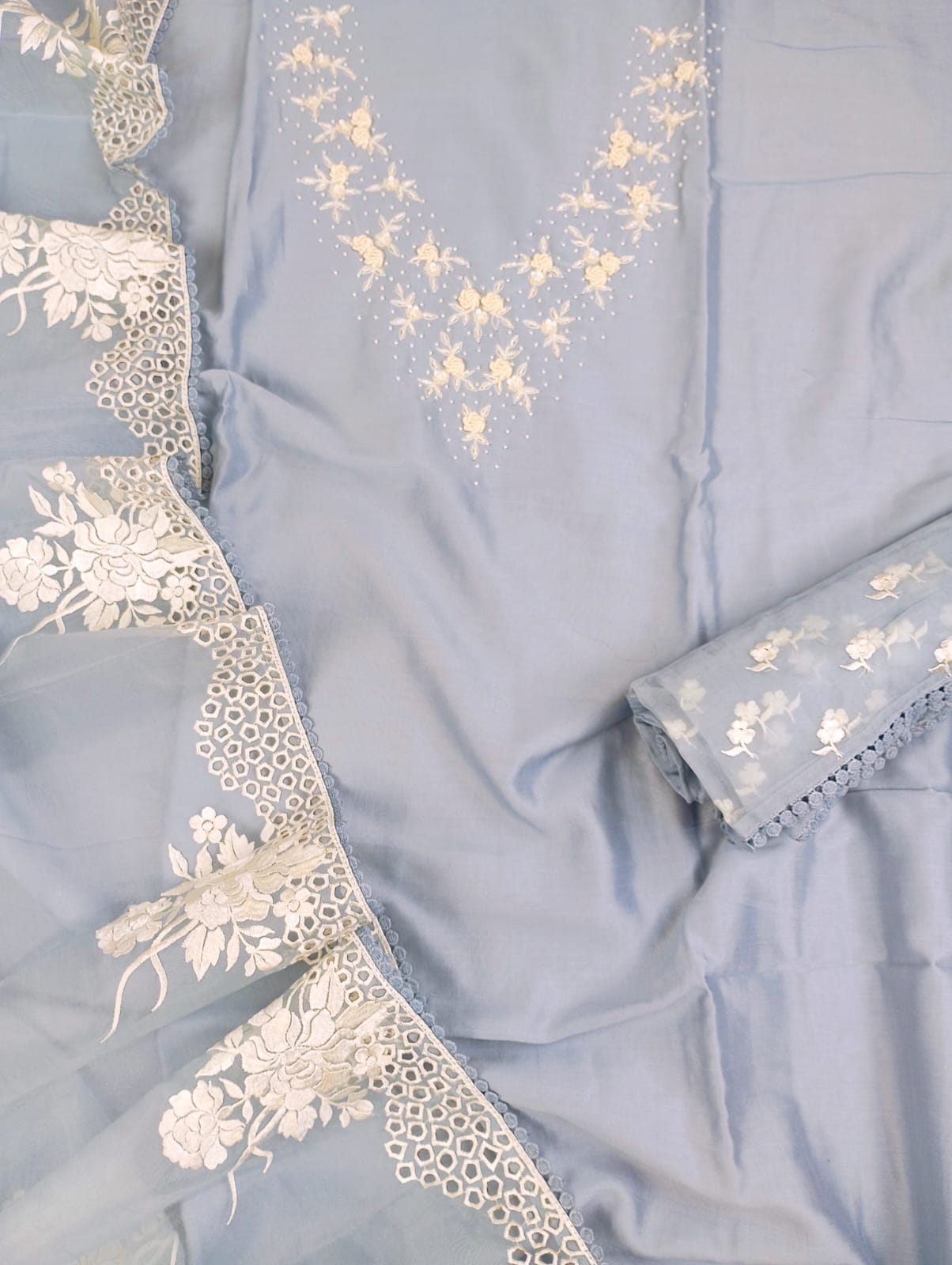 CHANDERI SUIT SET