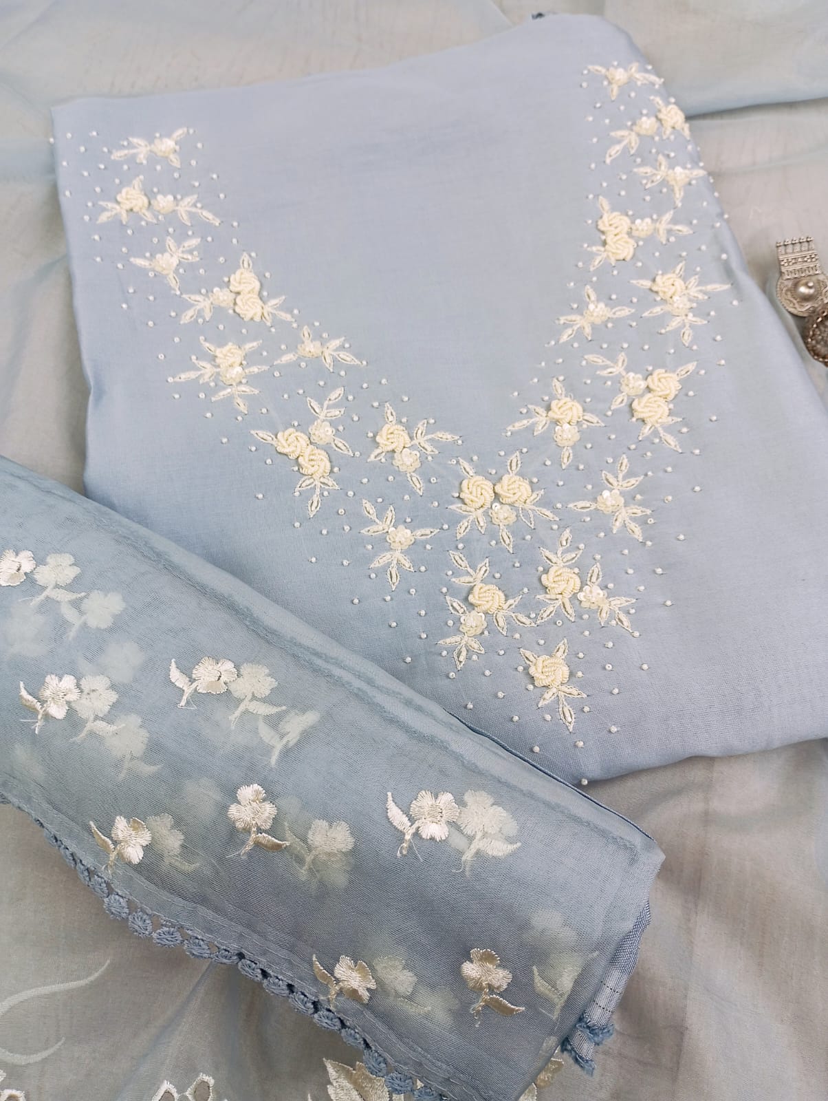 CHANDERI SUIT SET