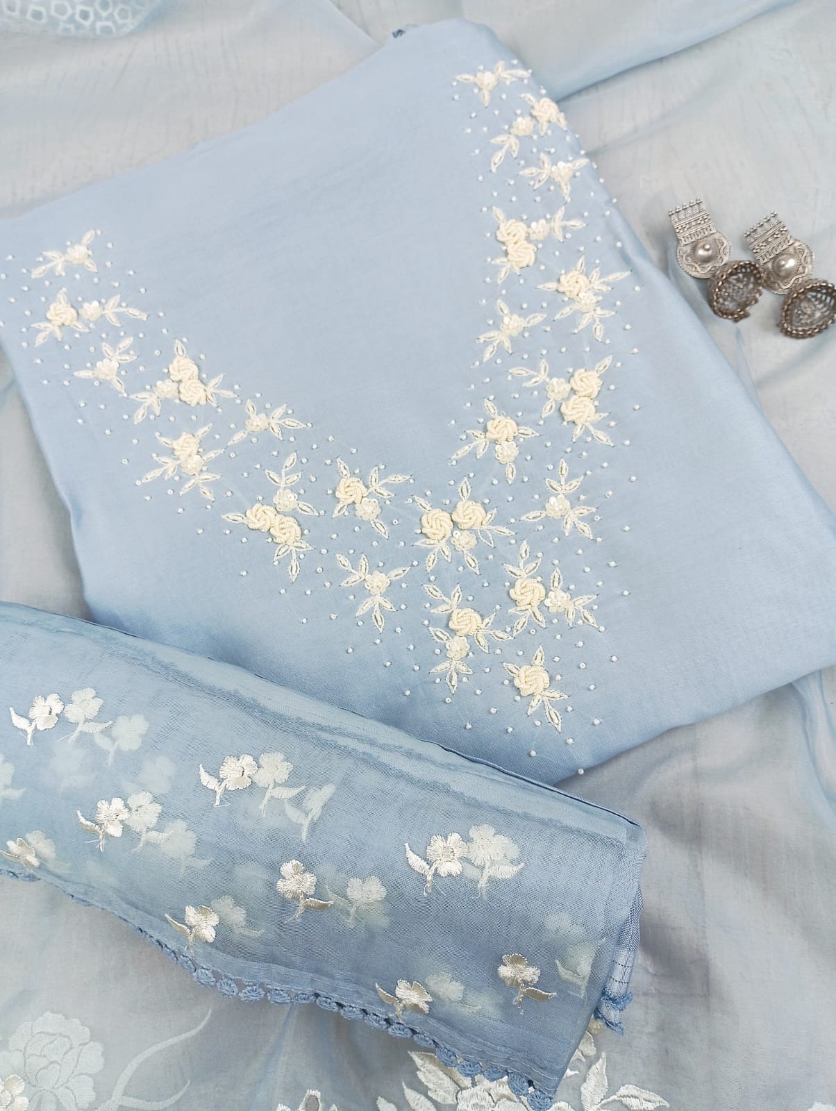 CHANDERI SUIT SET