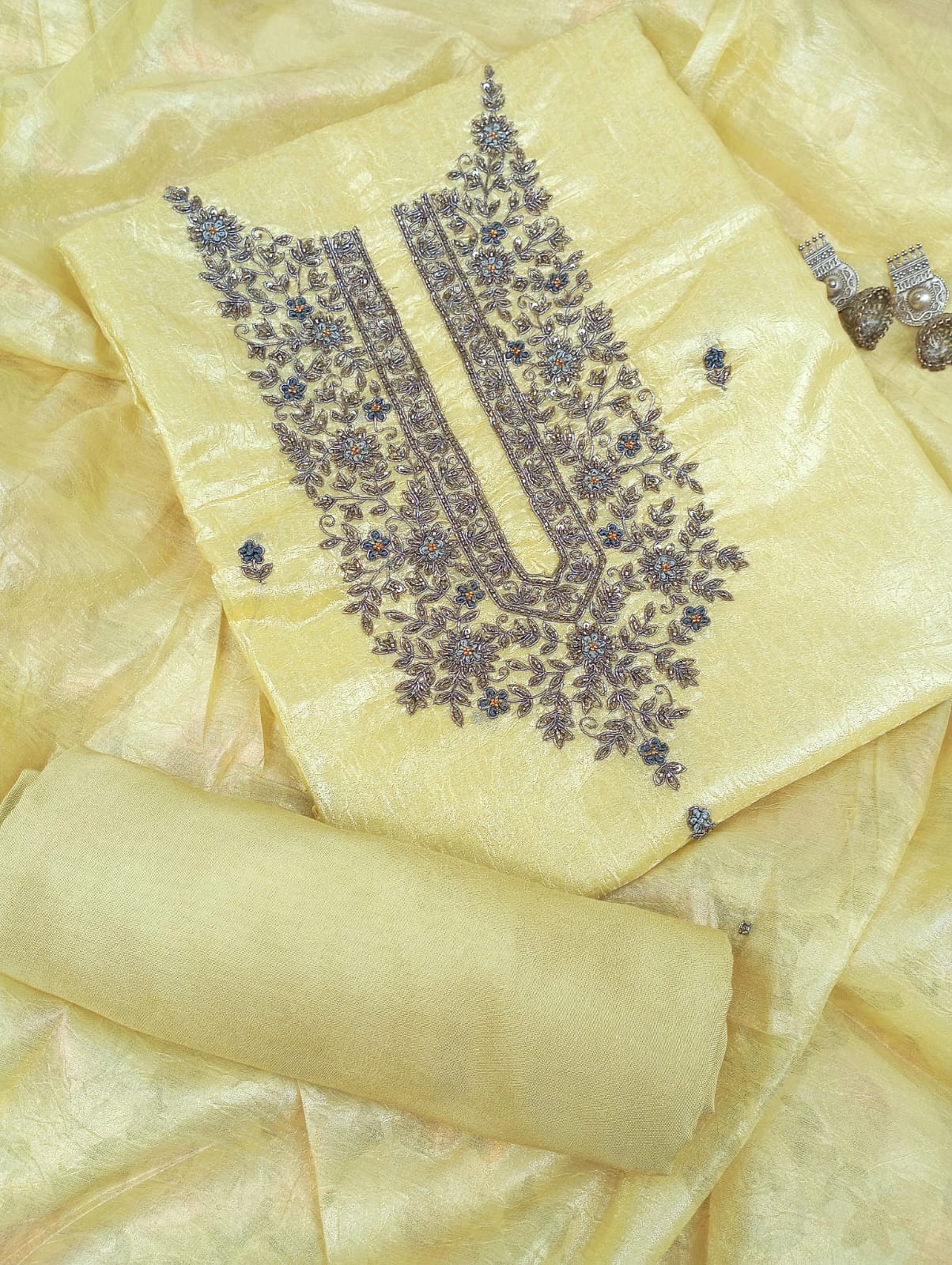 TISSUE EMBROIDERED SUIT SET