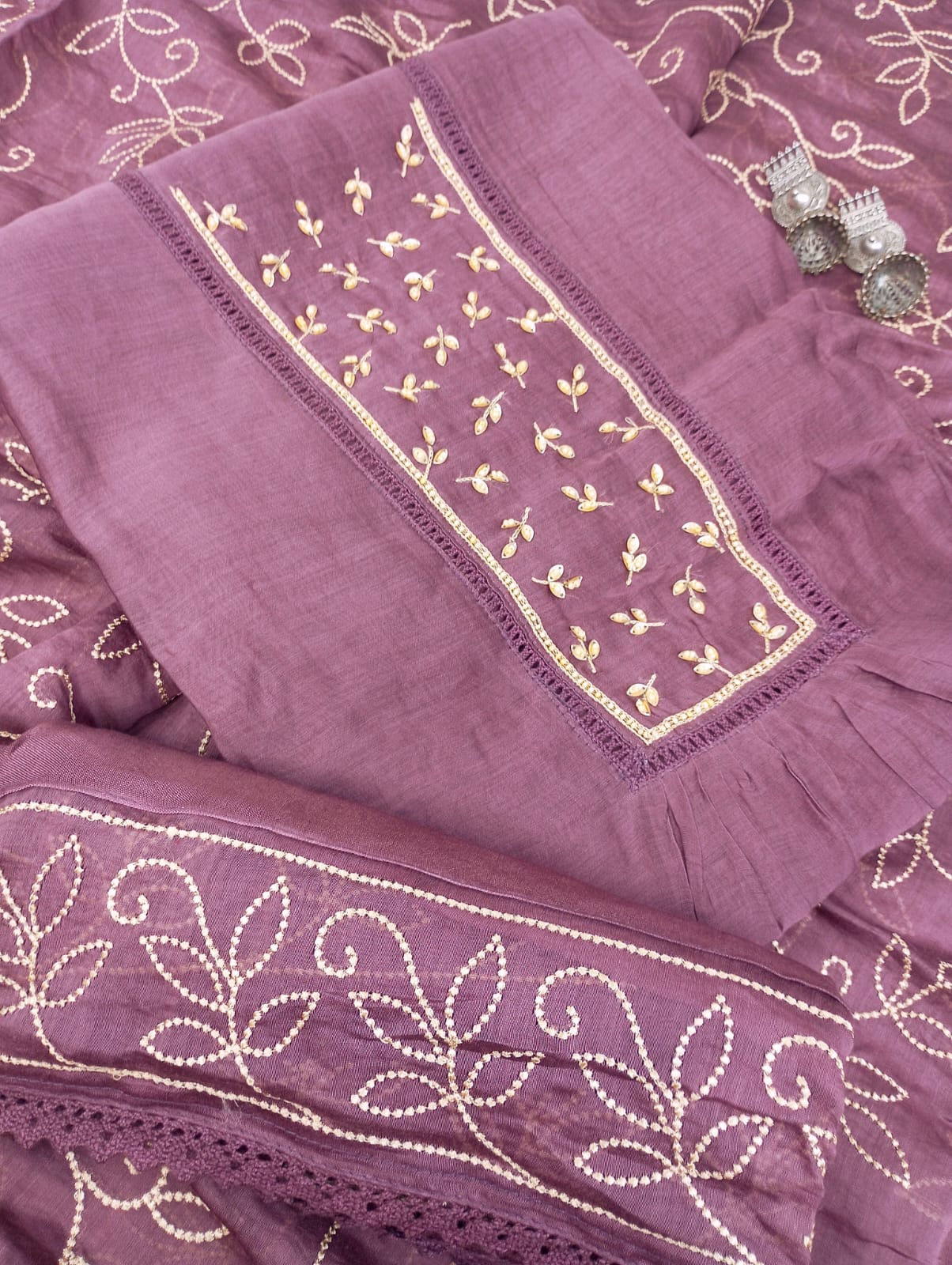 CHANDERI SUIT SET